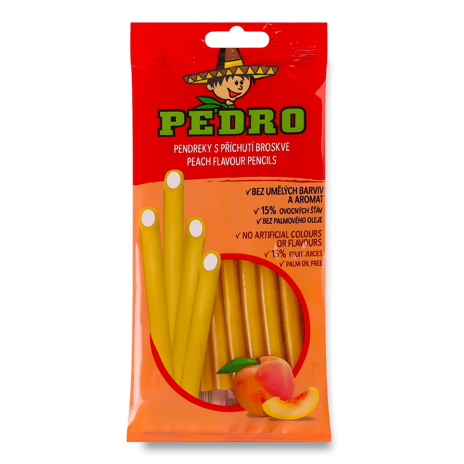 Цукерки Pedro «Олівці персик» жувальні - 1