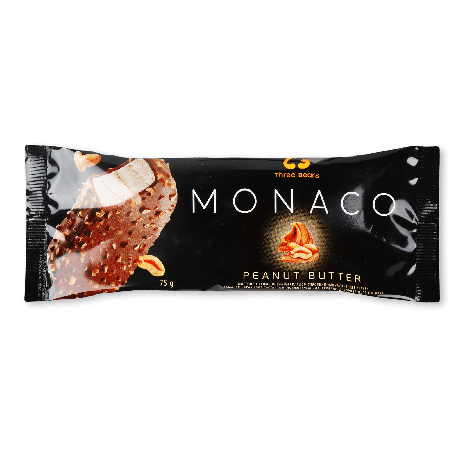 Морозиво Три ведмеді Monaco зі смаком арахісової пасти, глазуроване - 1