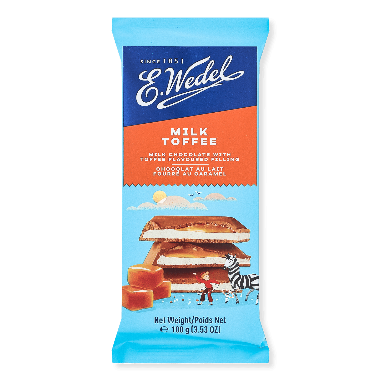 Шоколад молочний E.Wedel зі смаком тоффі - 1