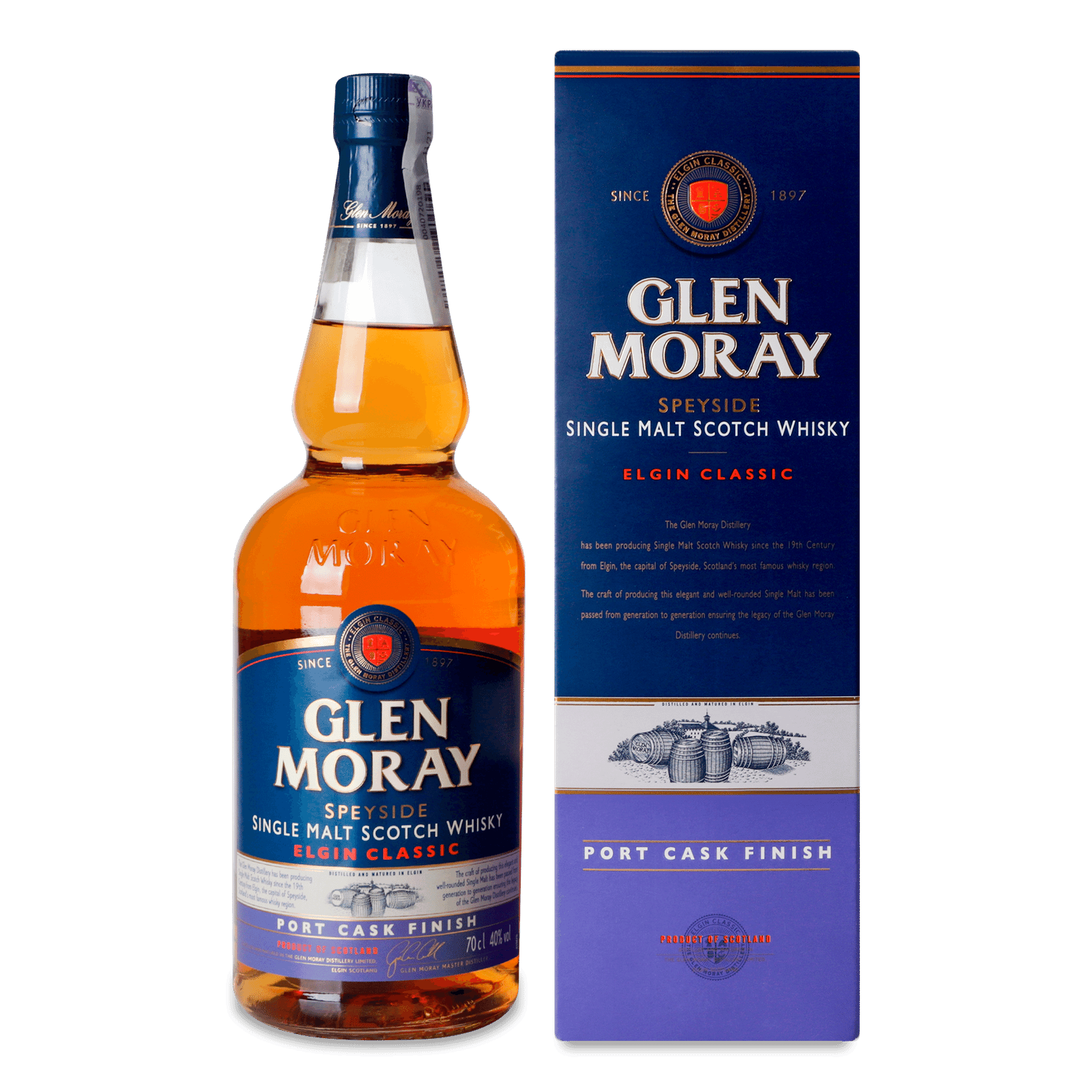 Віскі Glen Moray Single Malt Port Cask Finish - 1