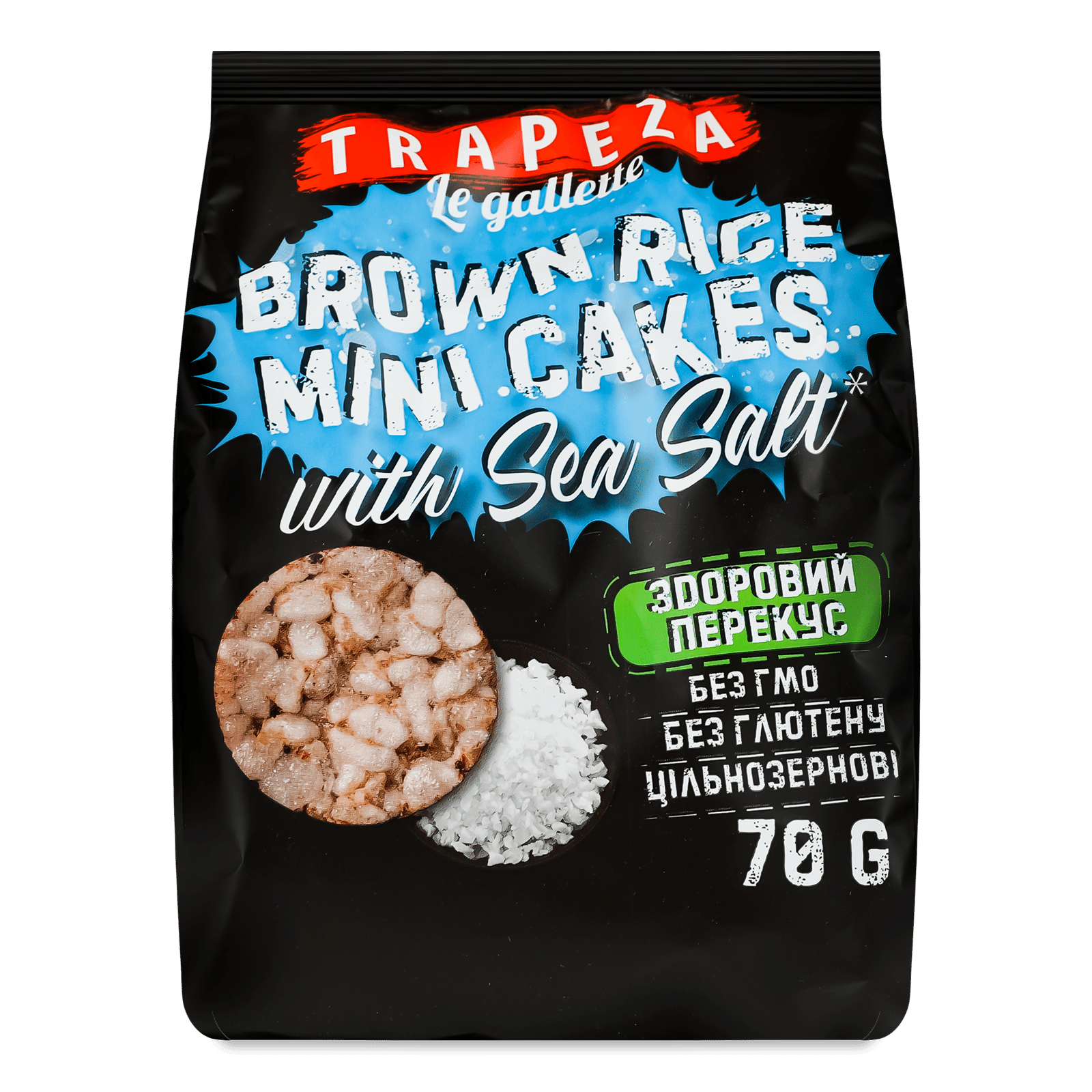 Міні-хлібці Trapeza рисові з морською сіллю - 1