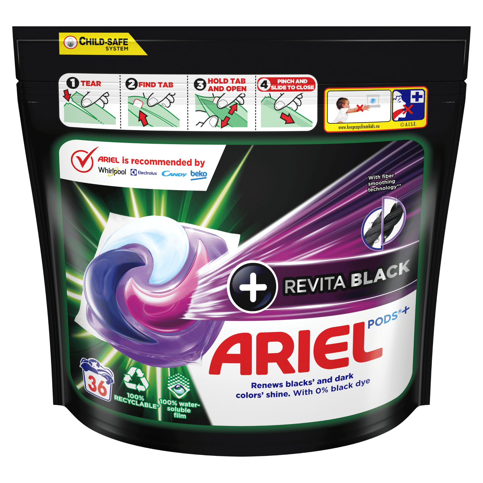 Капсули для прання Ariel PODS+ Revitablack - 1