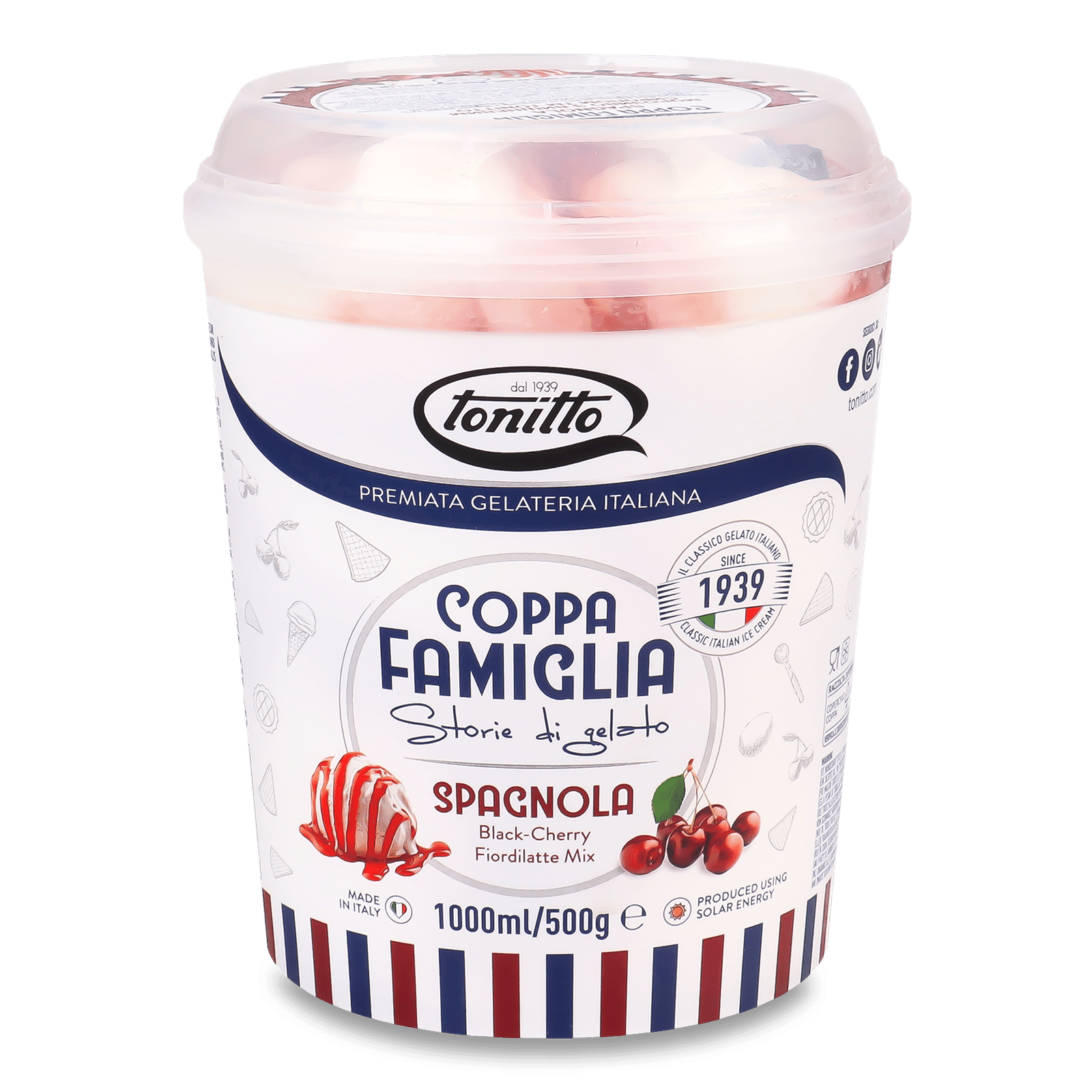 Морозиво Tonitto ванільне з вишневим сиропом - 1