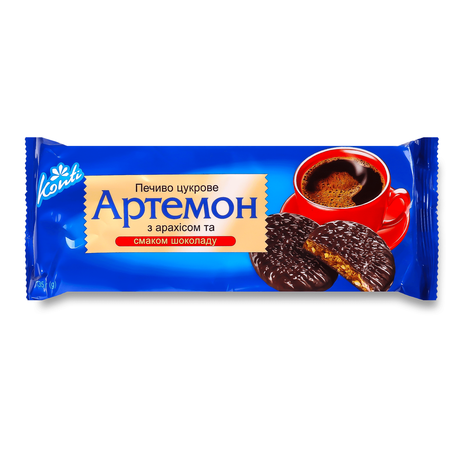 Печиво Konti «Артемон» арахіс-смак шоколаду цукрове - 1