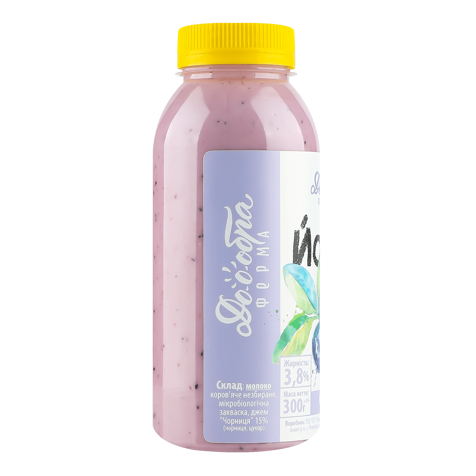 Йогурт «Лавка традицій» «Доообра ферма» з коров'ячого молока «Чорниця», 3,8% - 3