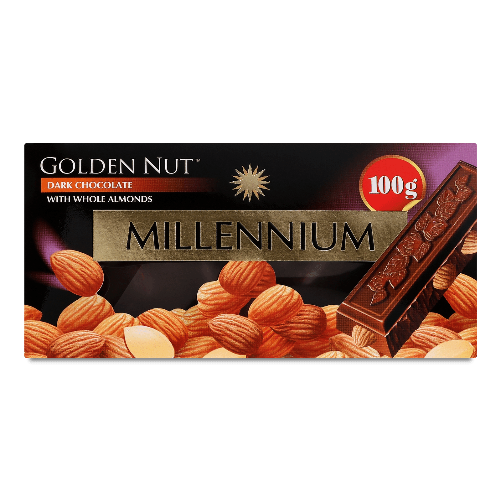 Шоколад чорний Millennium Golden Nut з мигдалем - 1