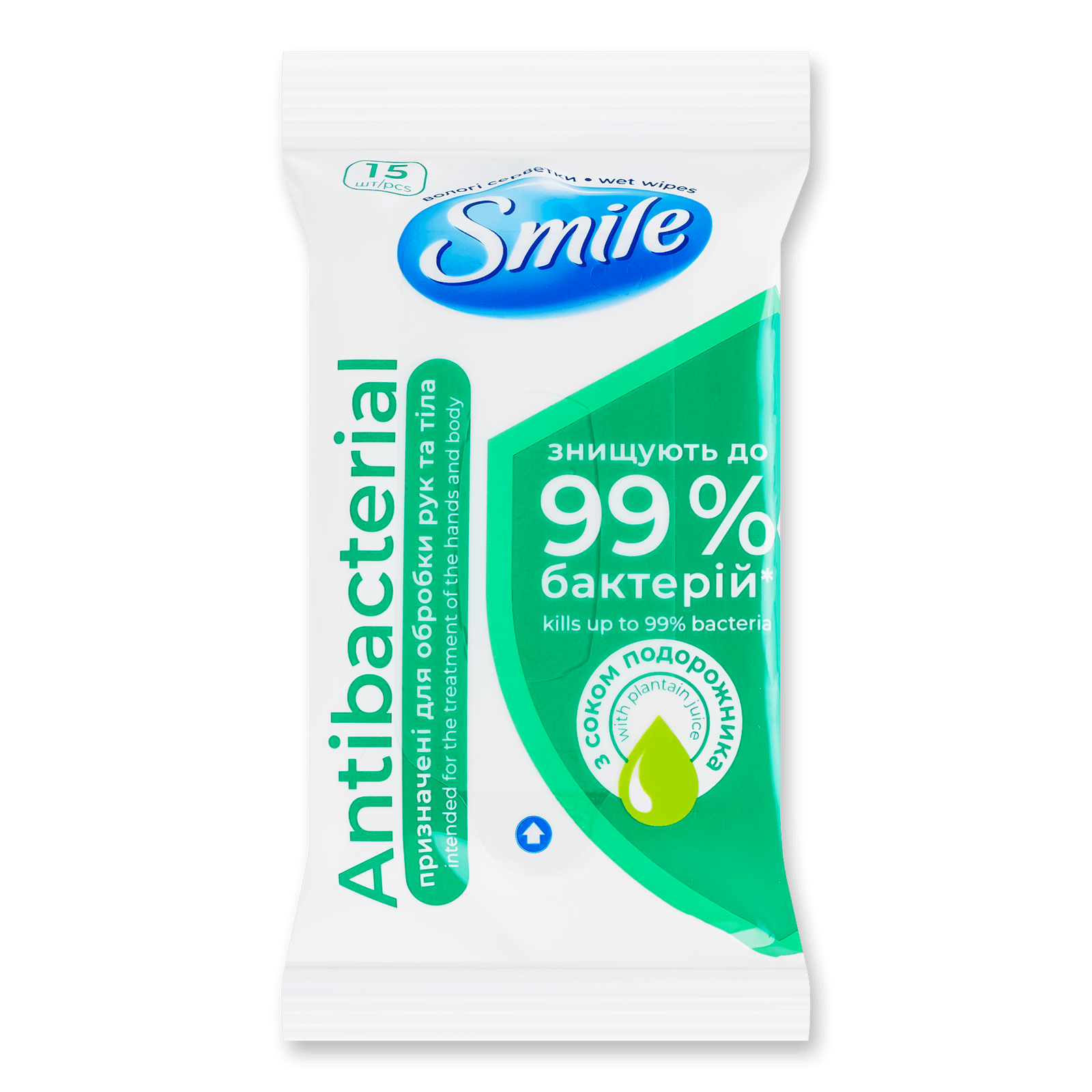 Серветки вологі Smile Antibacterial в асортименті - 1