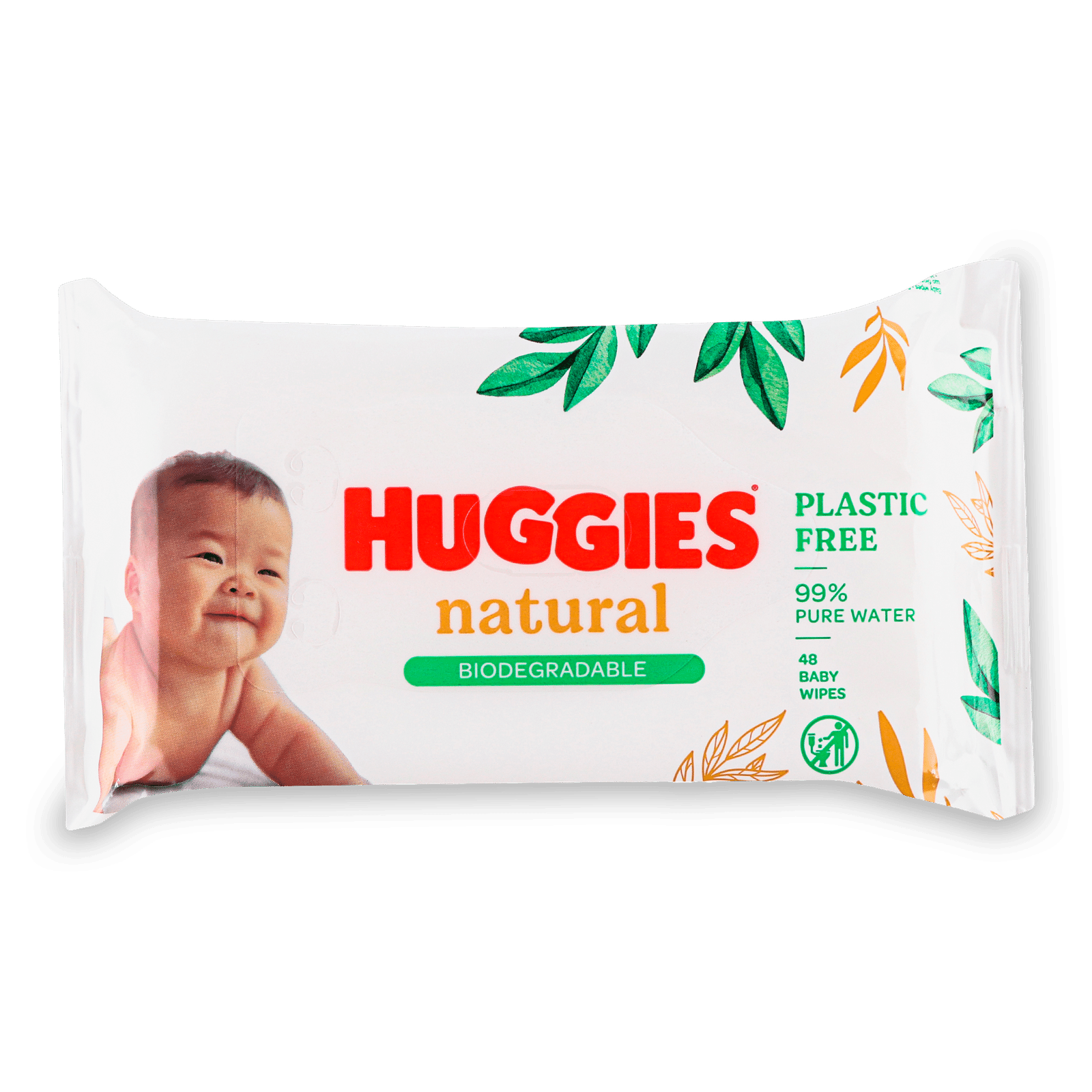 Серветки вологі дитячі Huggies Natural біорозкладні - 1