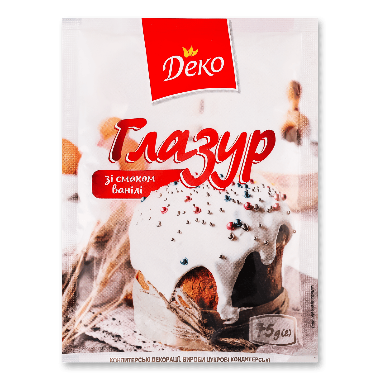 Суміш суха «Деко» десертна глазур зі смаком ванілі - 1