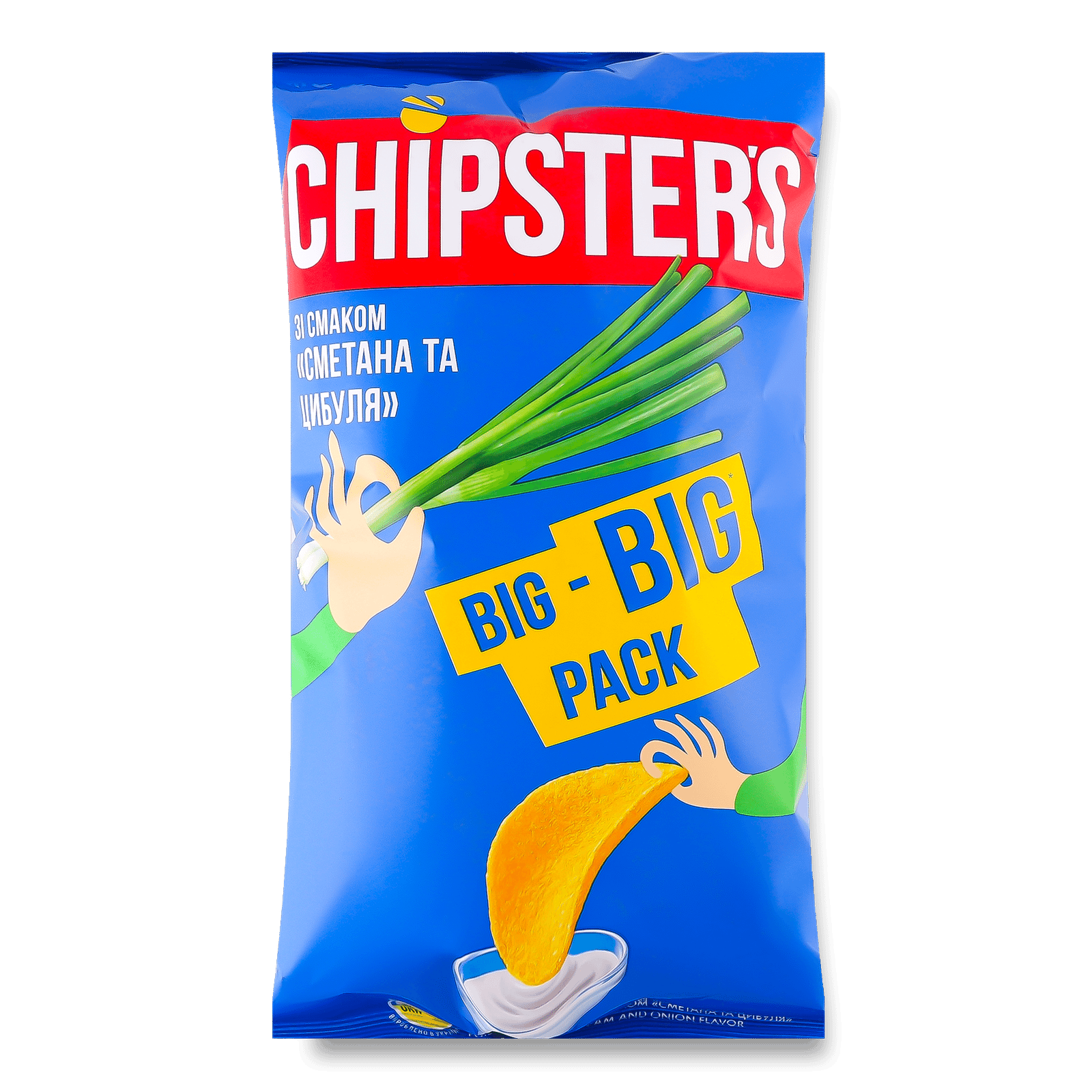 Чипси Flint Chipster's картопляні зі смаком сметани та цибулі - 1