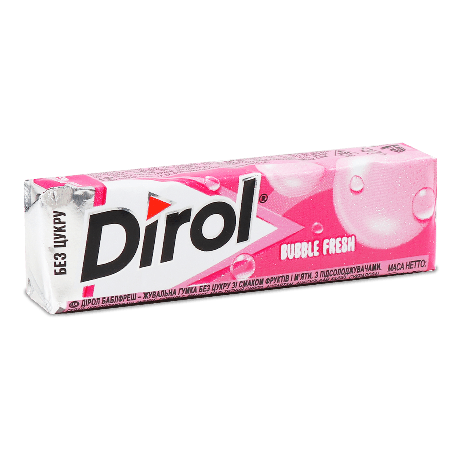 Гумка жувальна Dirol Bubble Fresh зі смаком фруктів та м'яти - 1