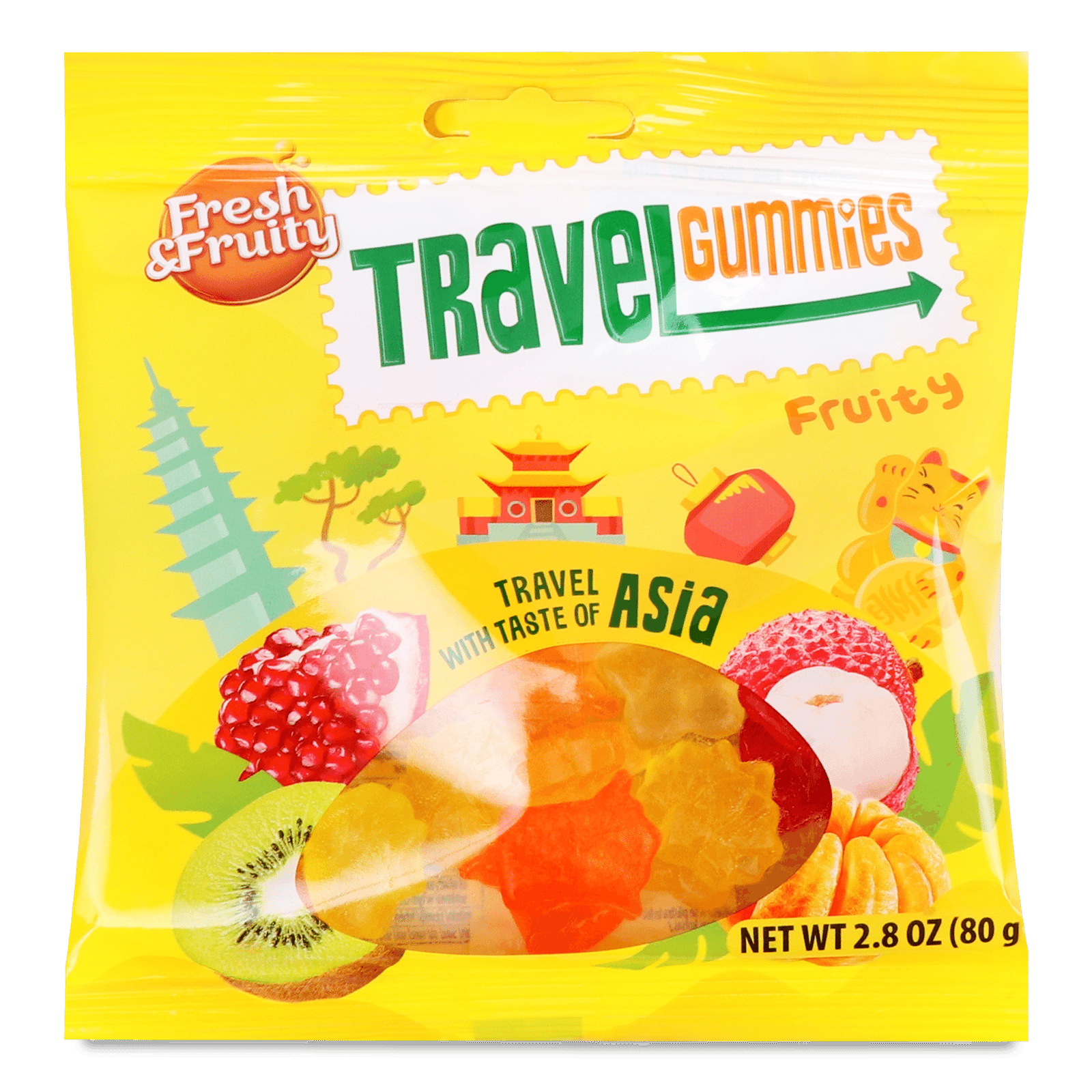 Цукерки Wawel Travel Gummies Asia з фруктовим смаком - 1