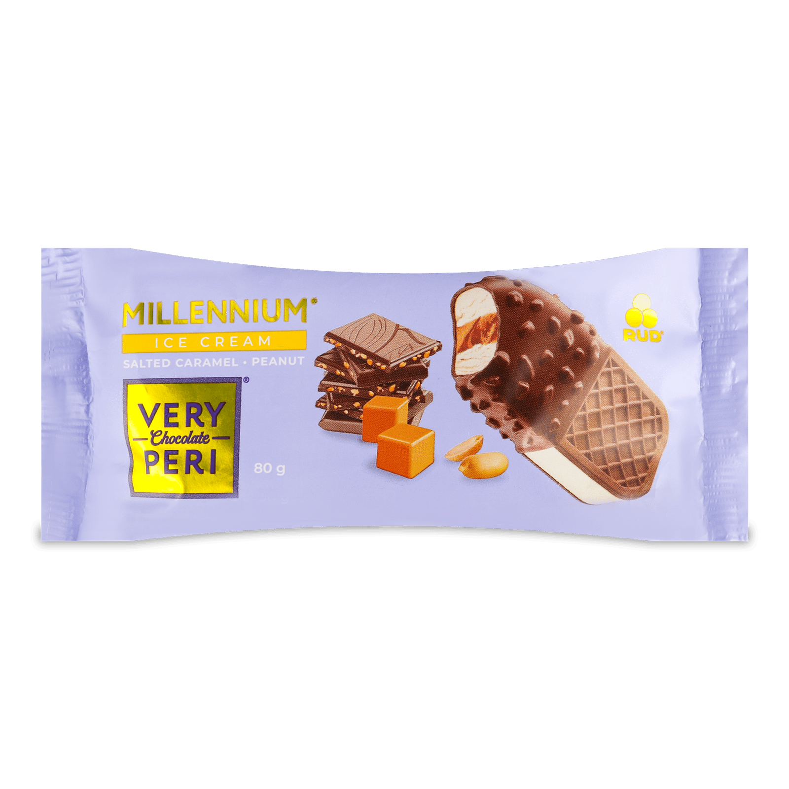 Морозиво Рудь Millennium Very Peri шоколад-карамель-арахіс - 1