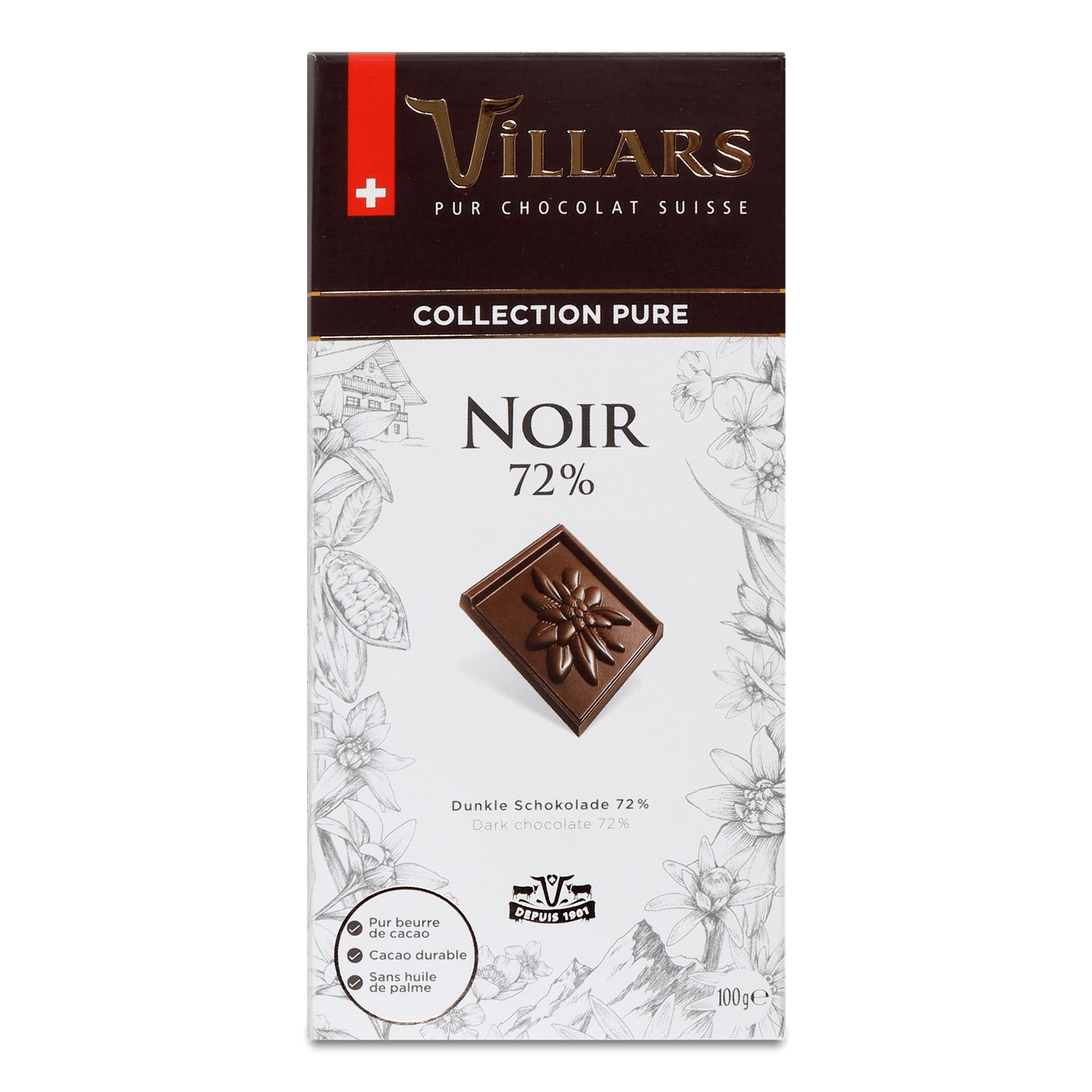 Шоколад Villars какао 72% - 1