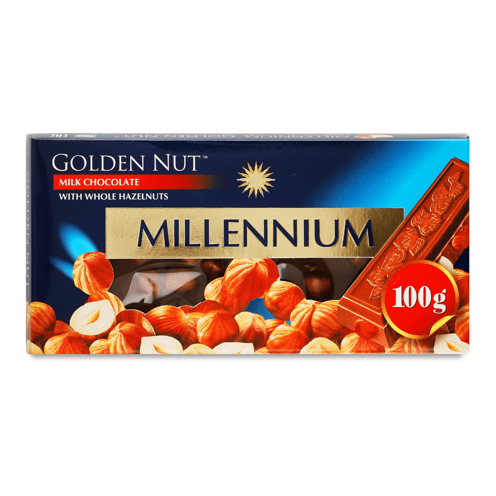 Молочний шоколад Millennium Gold з цілими лісовими горіхами - 1