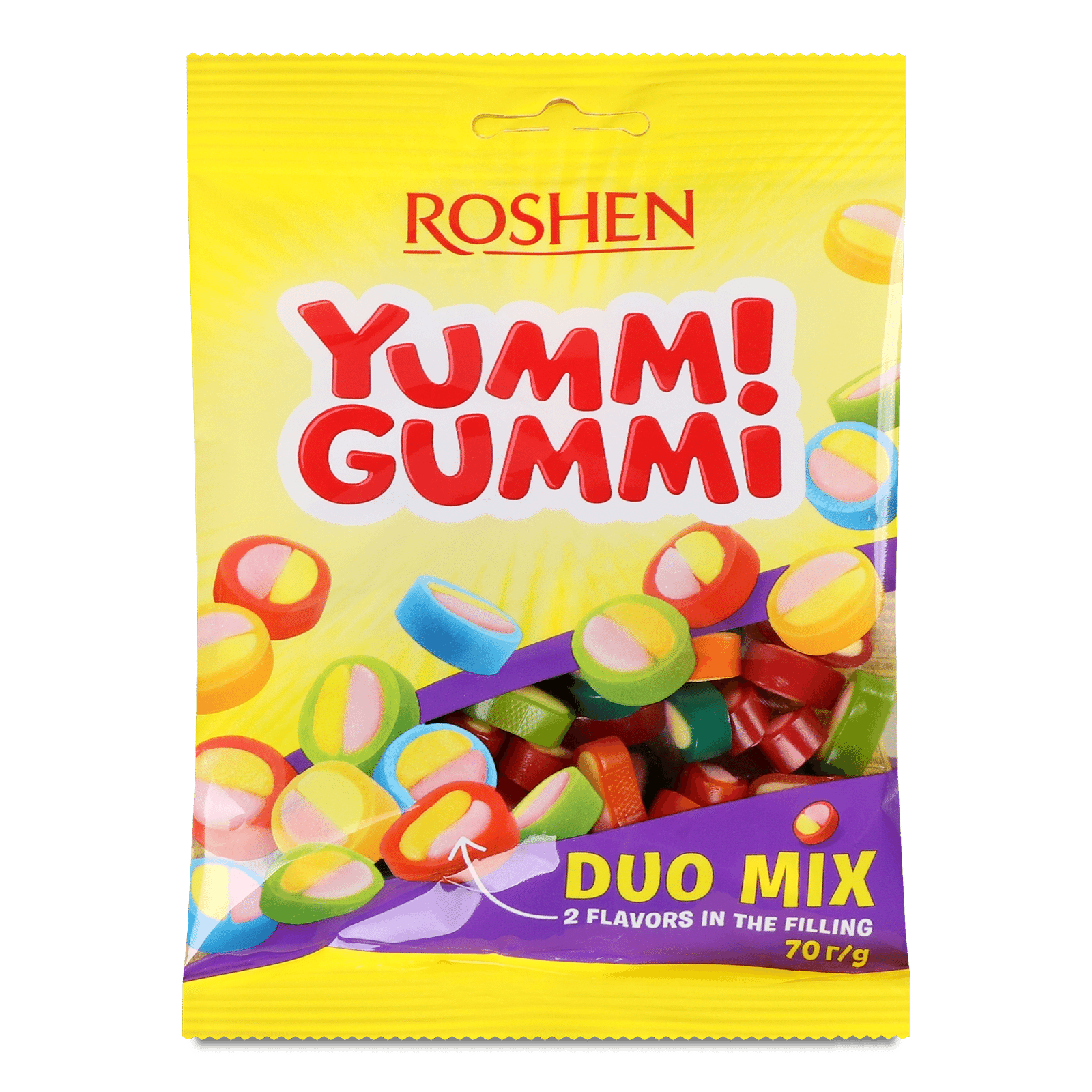 Цукерки Roshen Yummi Gummi Duo Mix желейні - 1