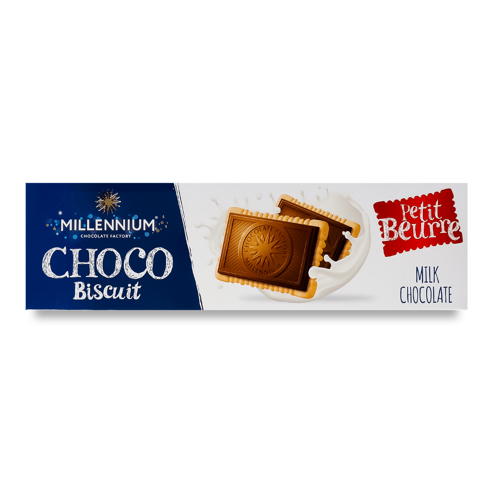 Шоколад молочний Millennium Choco Biscuit з печивом - 1
