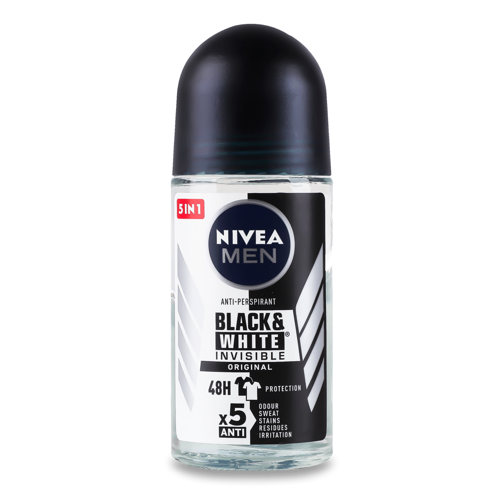 Дезодорант кульковий Nivea Men «Невидимий захист для чорного і білого» - 1