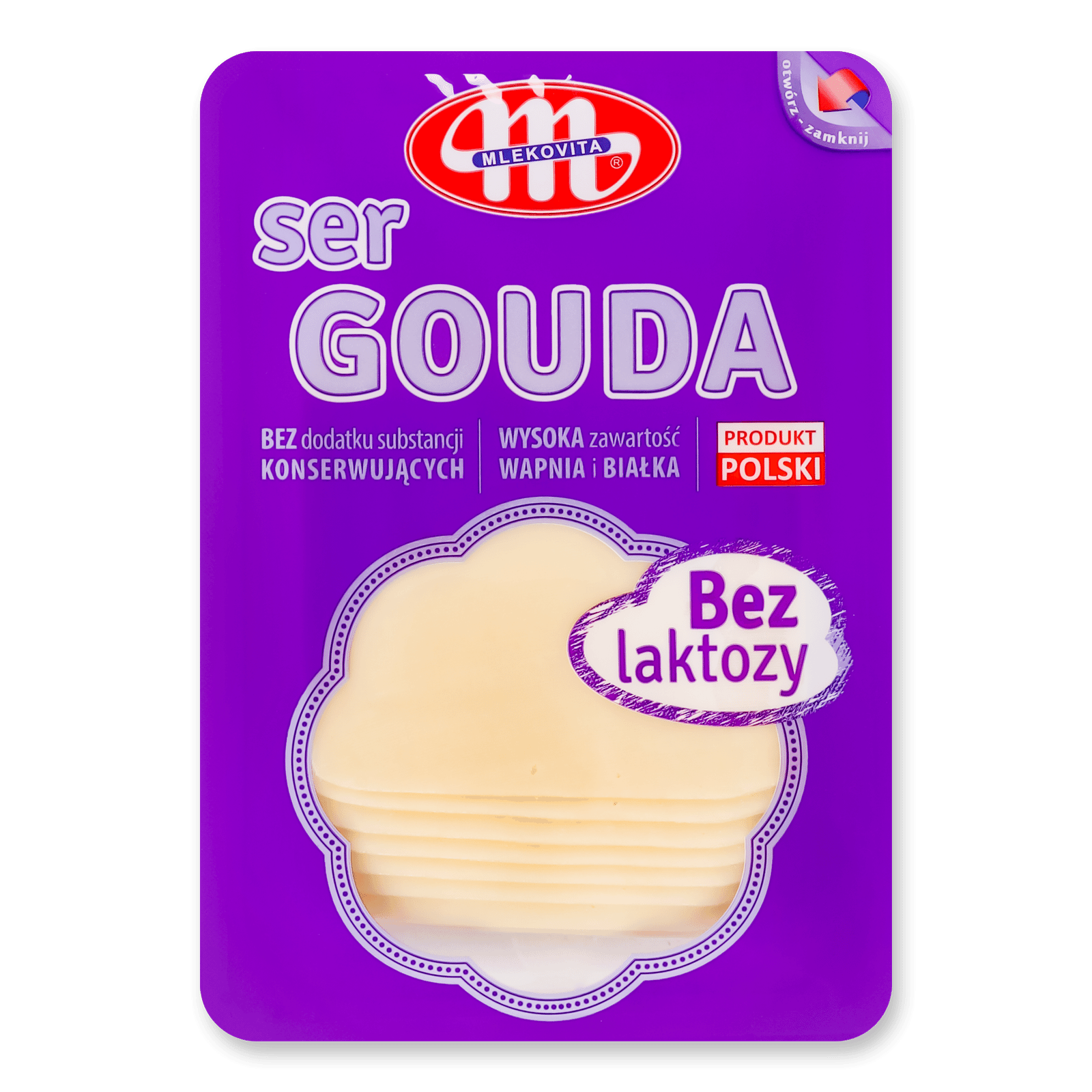 Сир Mlekovita «Гауда» безлактозний 45% з коров'ячого молока - 1