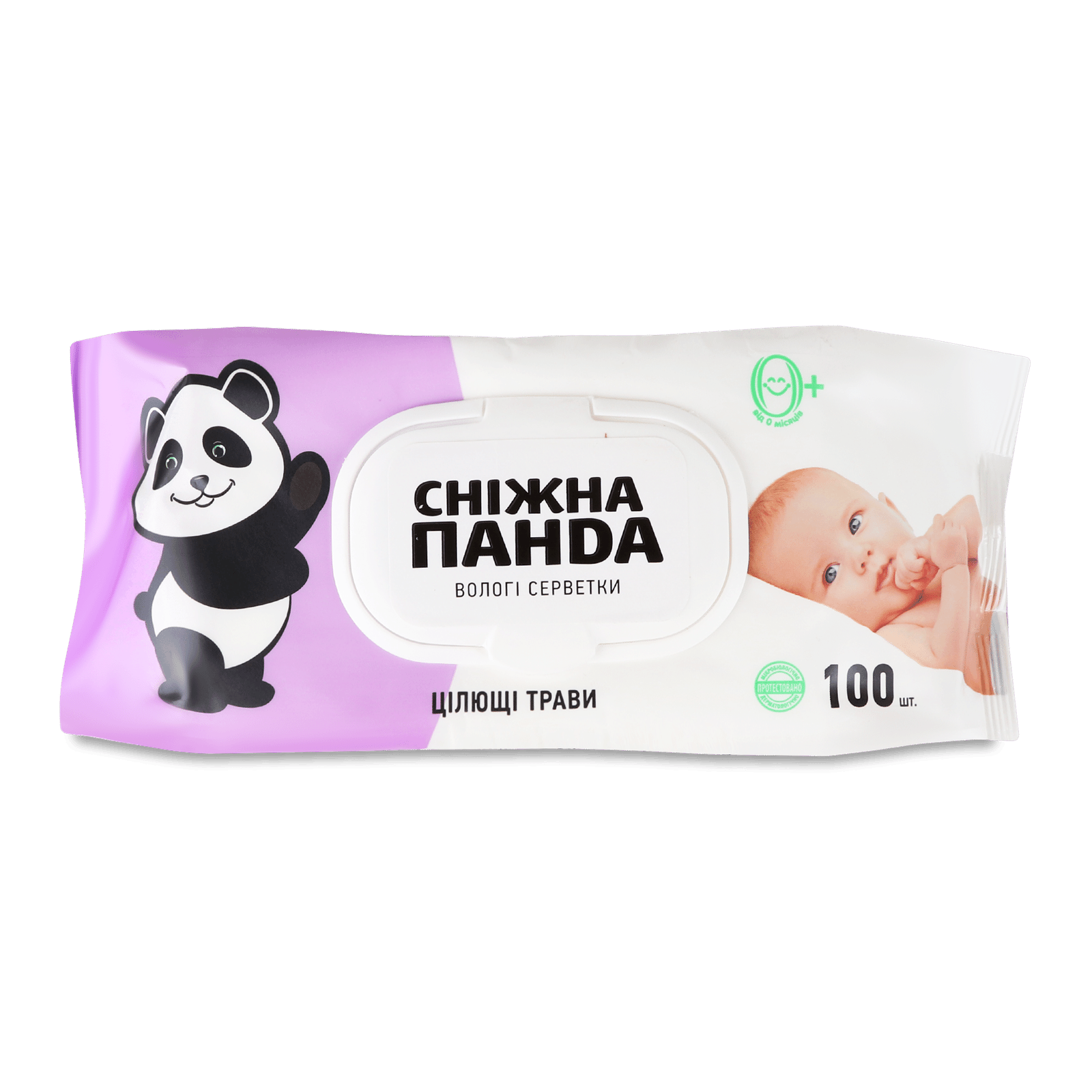Серветки вологі для немовлят «Сніжна панда» «Цілющі трави» - 1