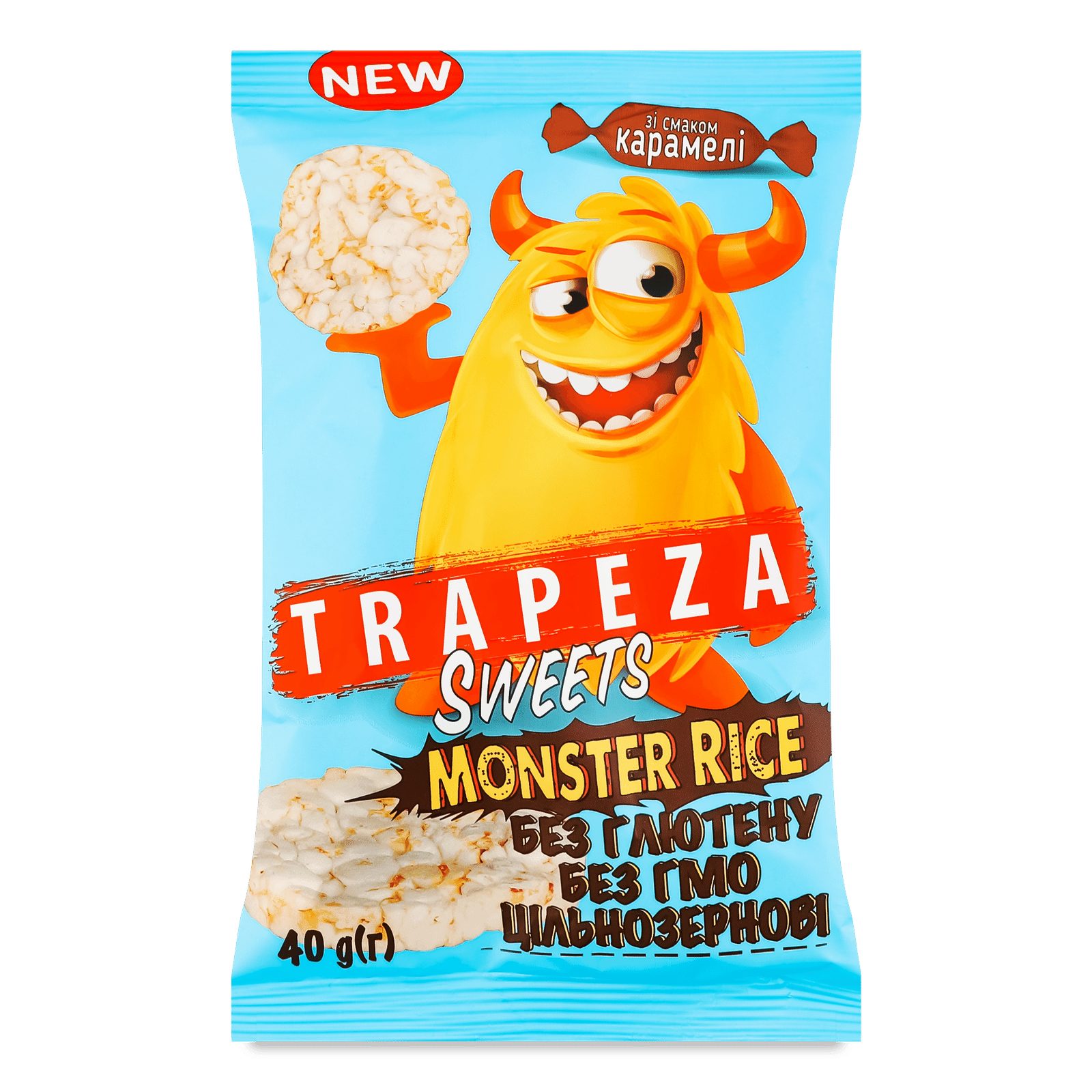 Міні-галети Trapeza Sweets Monster Rice зі смаком карамелі - 1