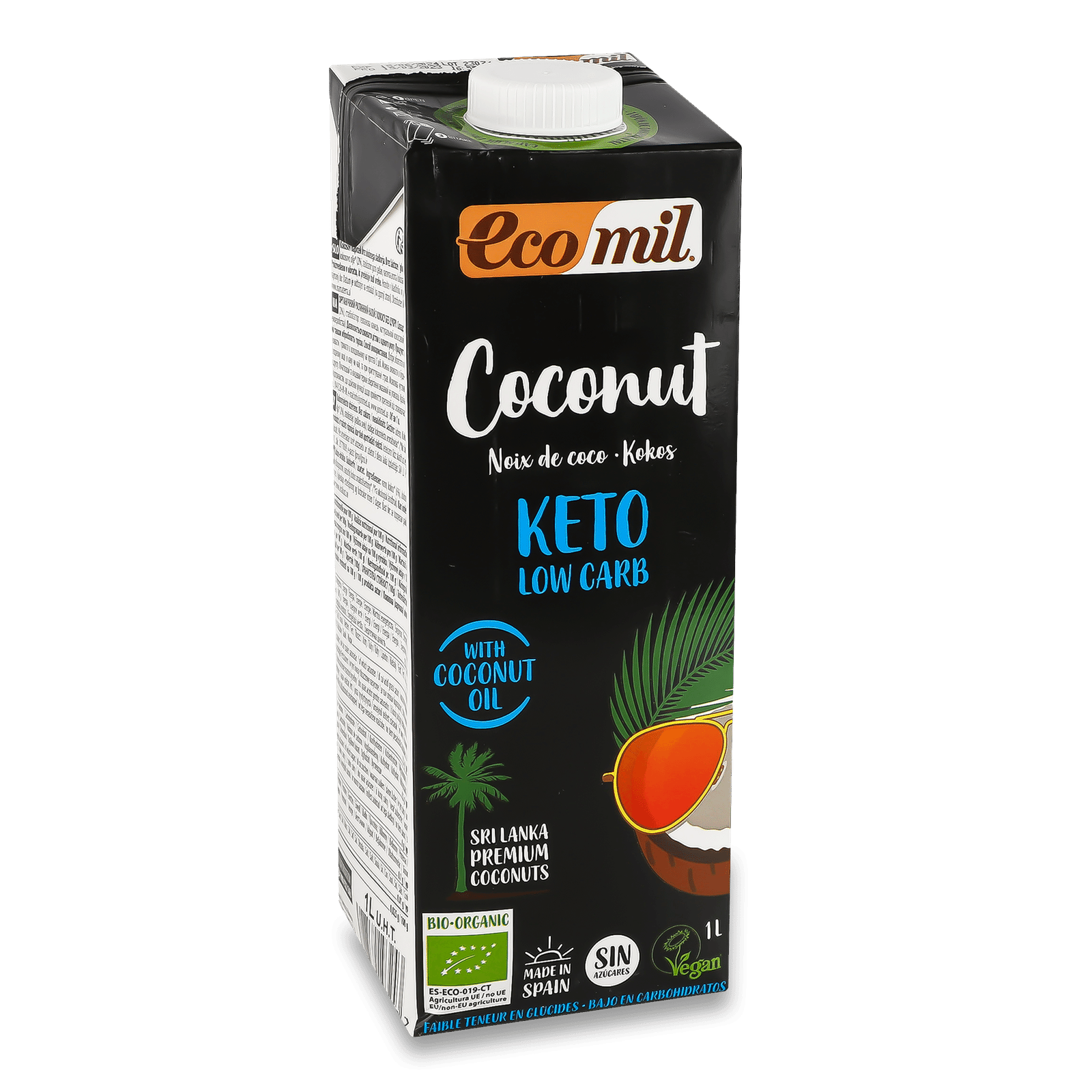 Органічний рослинний напій Ecomil з кокосу без цукру 3,4% - 1