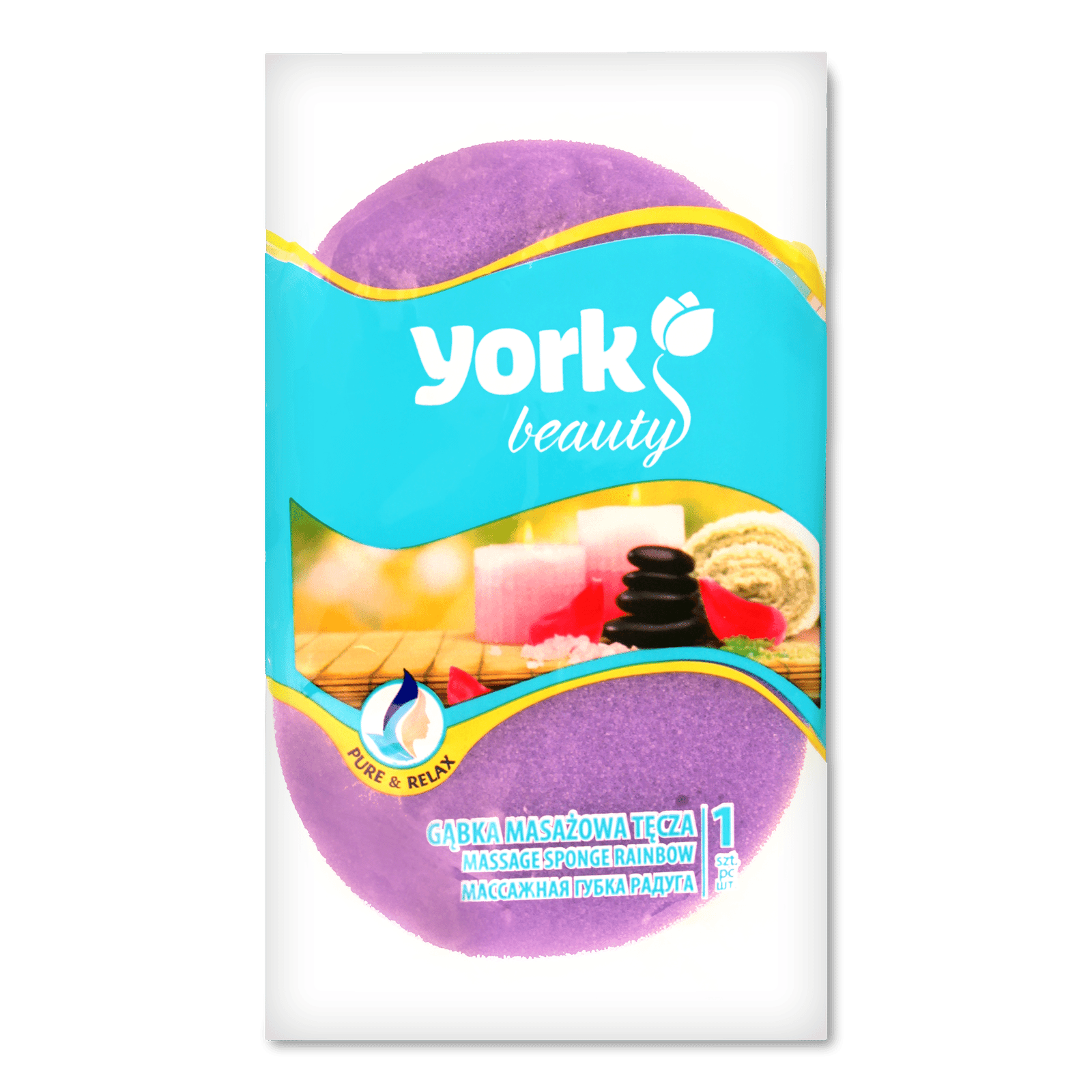 Мочалка для ванни та масажу York «Райдуга» - 1