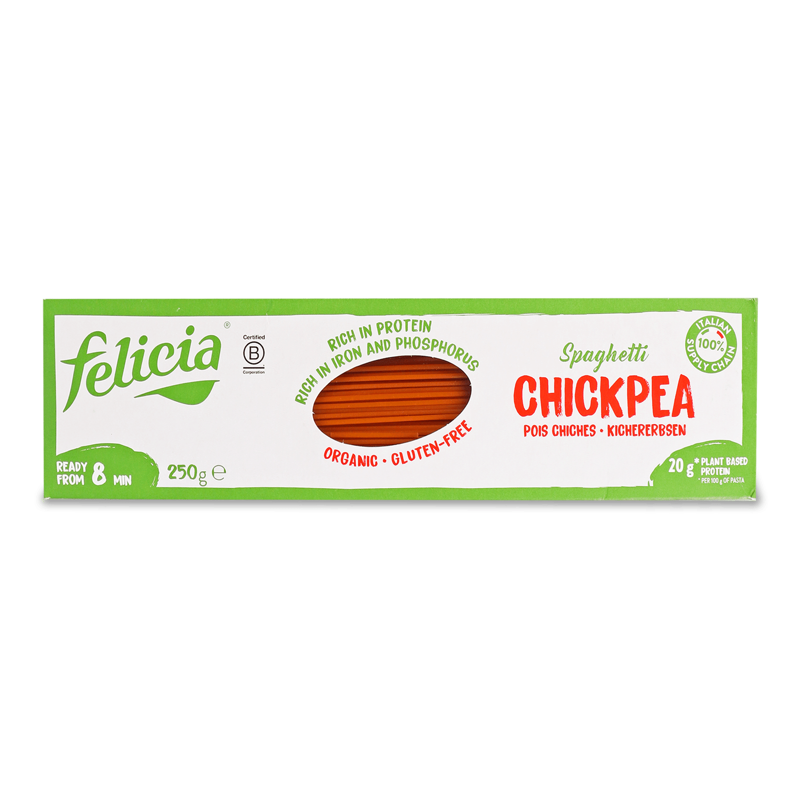 Вироби макаронні Felicia Спагетті з нутом органічні - 1