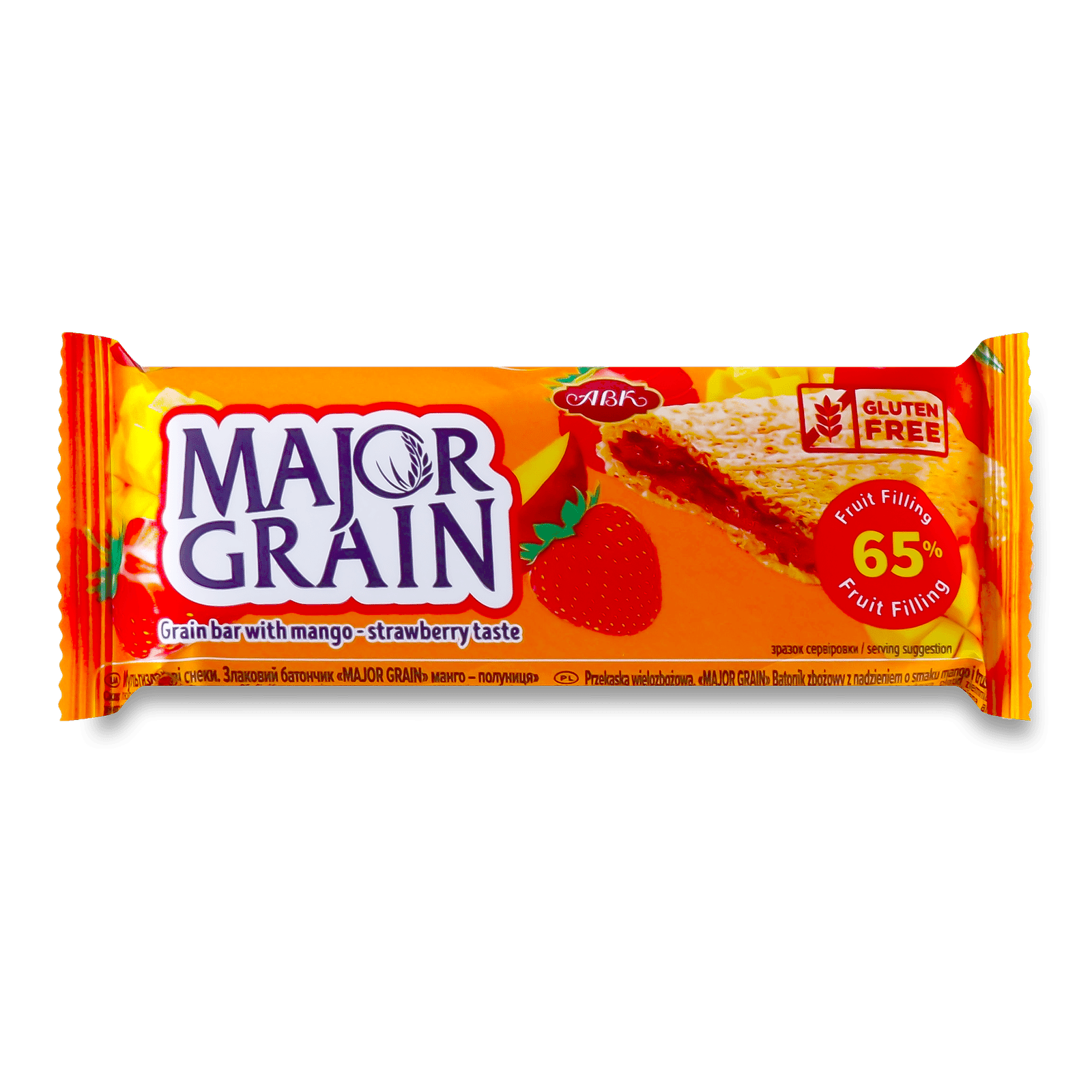 Батончик «АВК» Major Grain злаковий манго-полуниця - 1