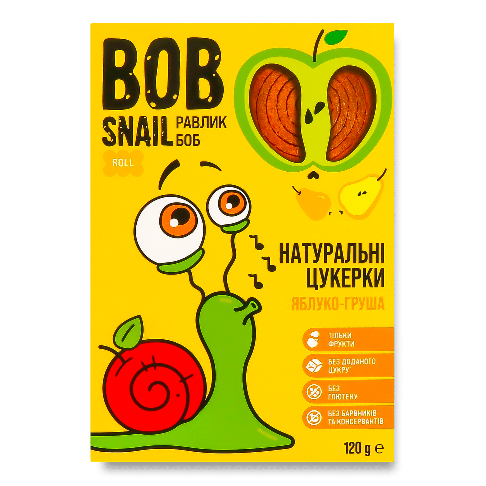 Цукерки Bob Snail натуральні яблучно-грушеві - 1