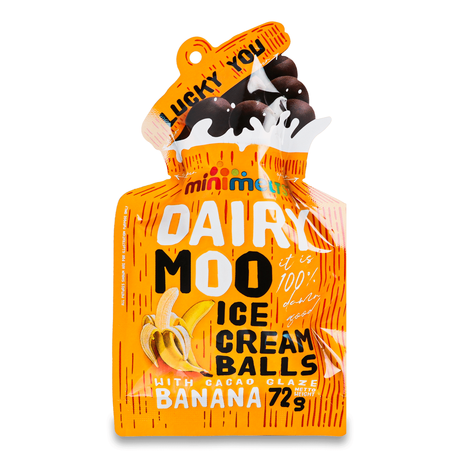 Кульки-морозиво Mini Melts Dairy Moo Banana - 1