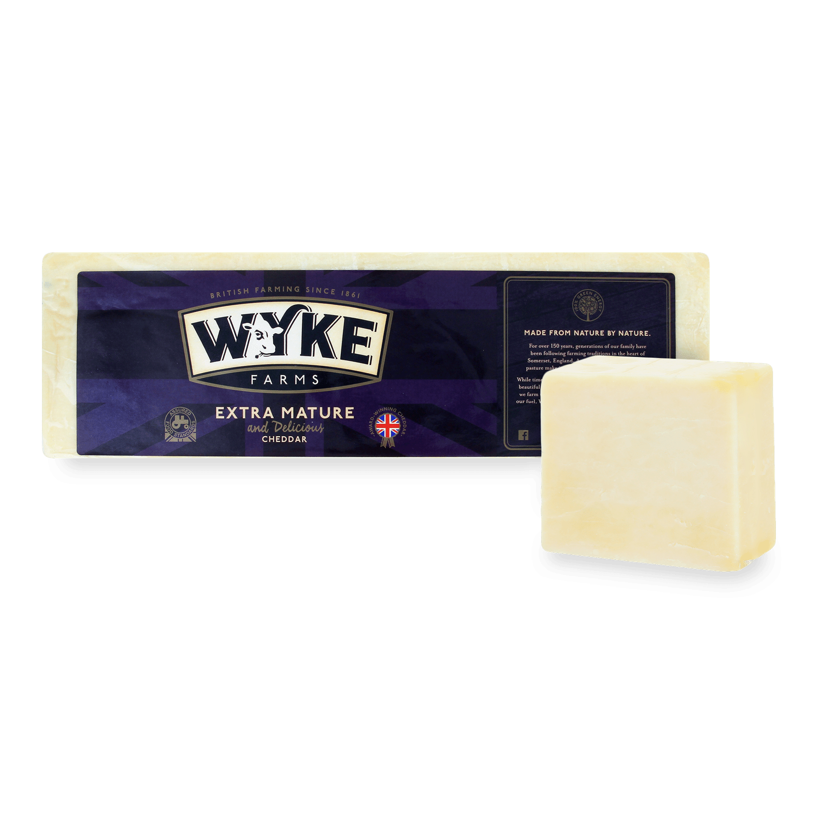 Сир Wyke Farms «Чеддер» білий екстра витриманий з коров'ячого молока - 1