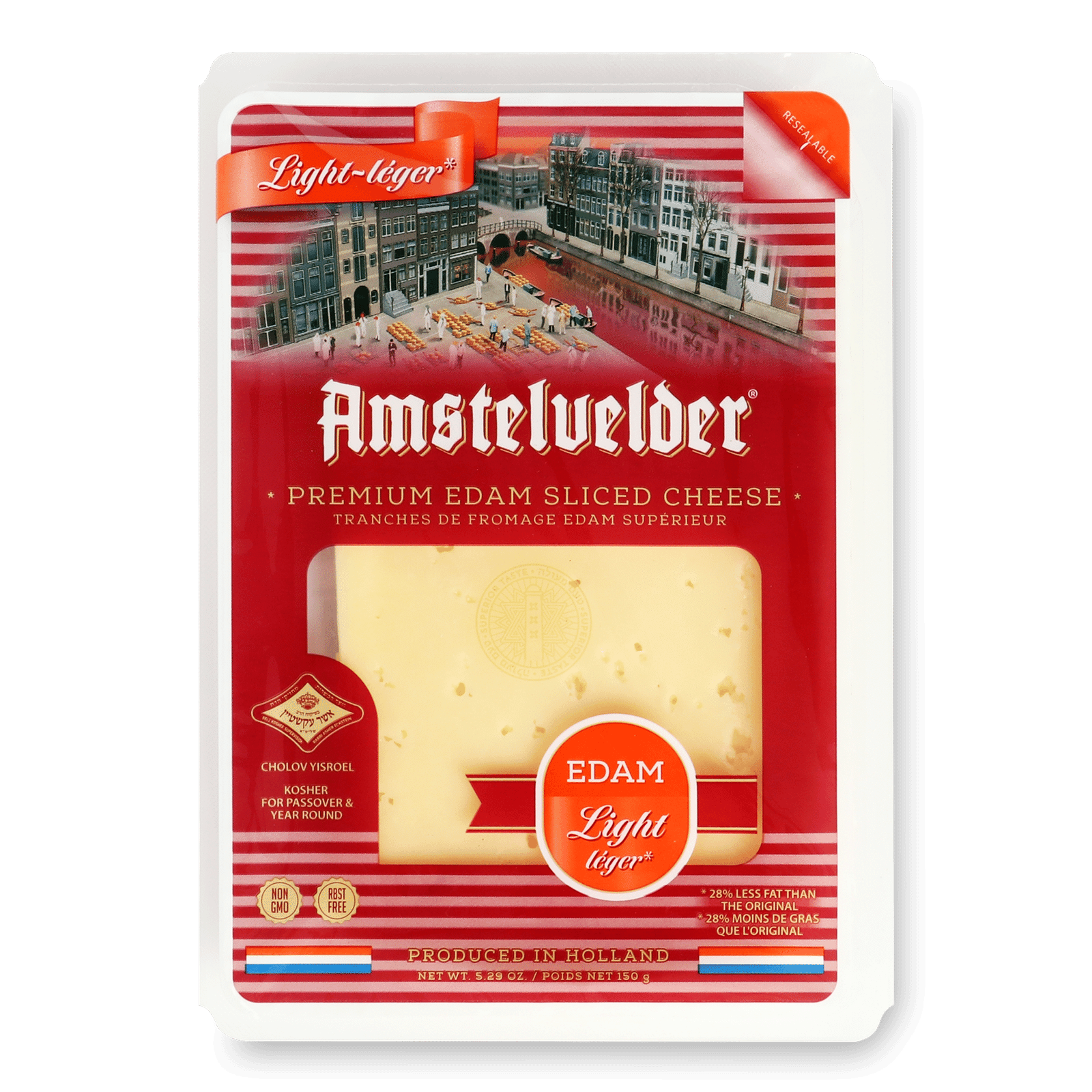 Сир Amstelvelder Едам Лайт 30% з коров'ячого молока - 1