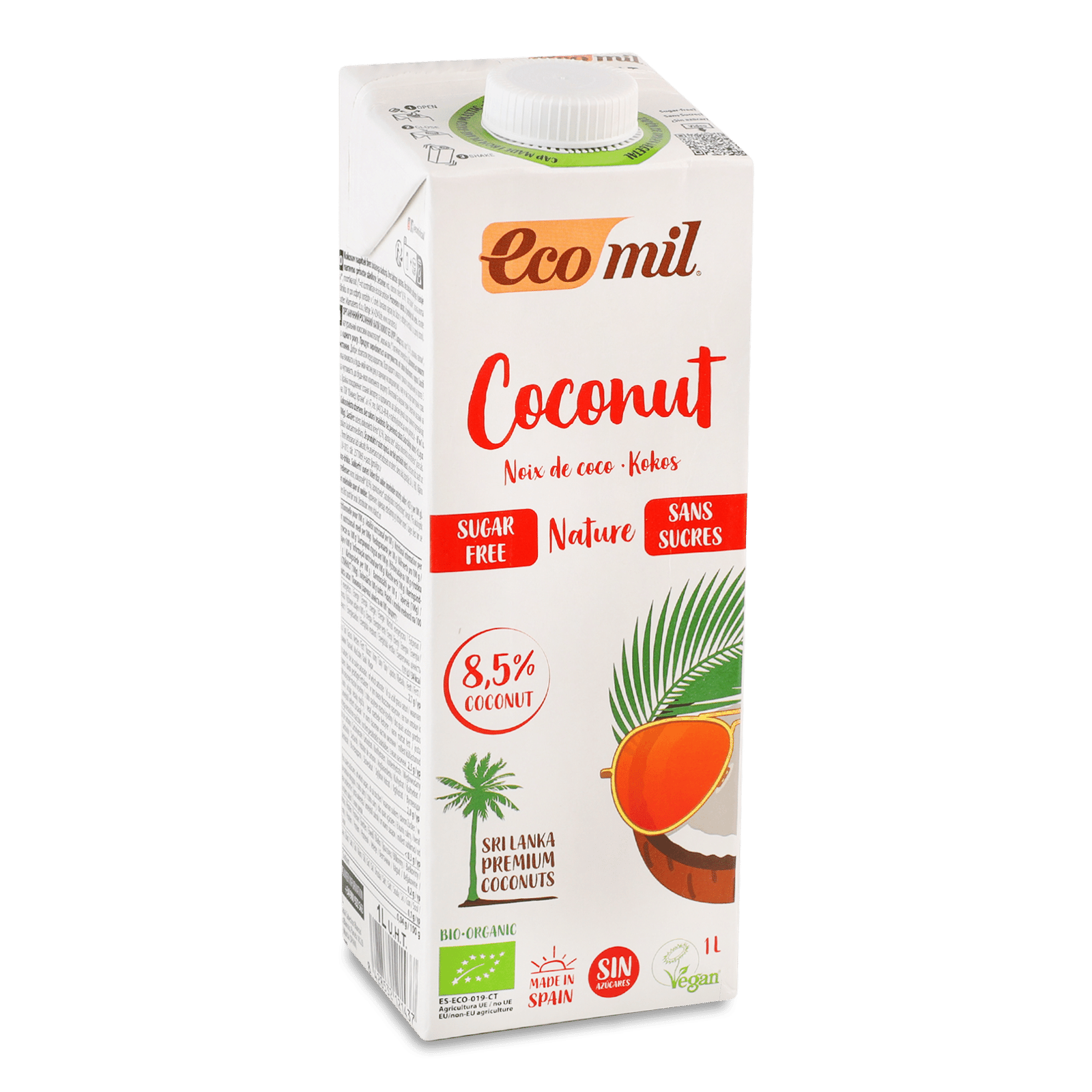 Молоко Ecomil органічне з кокоса без цукру - 1