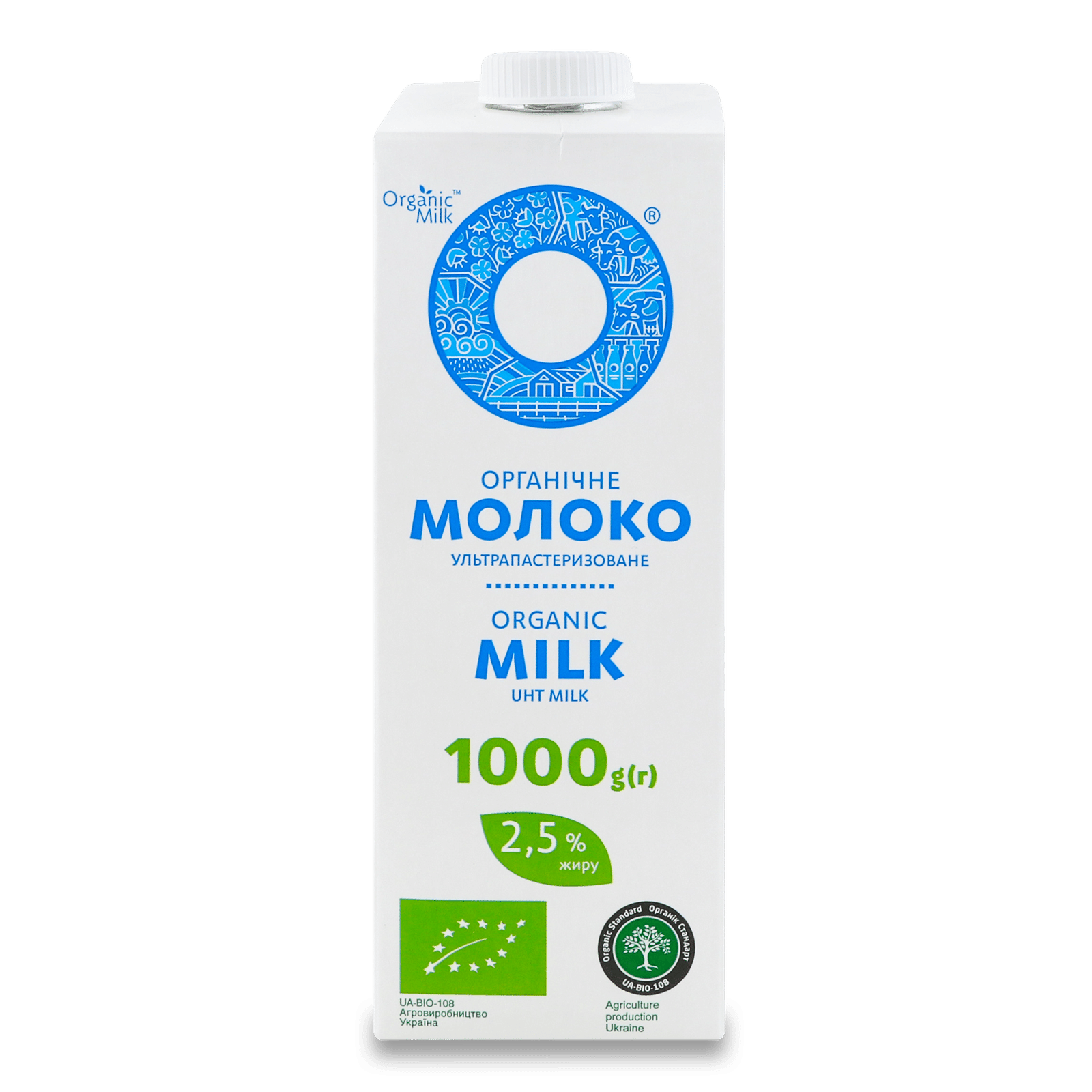 Молоко ультрапастеризоване Organic Milk органічне 2,5% - 1