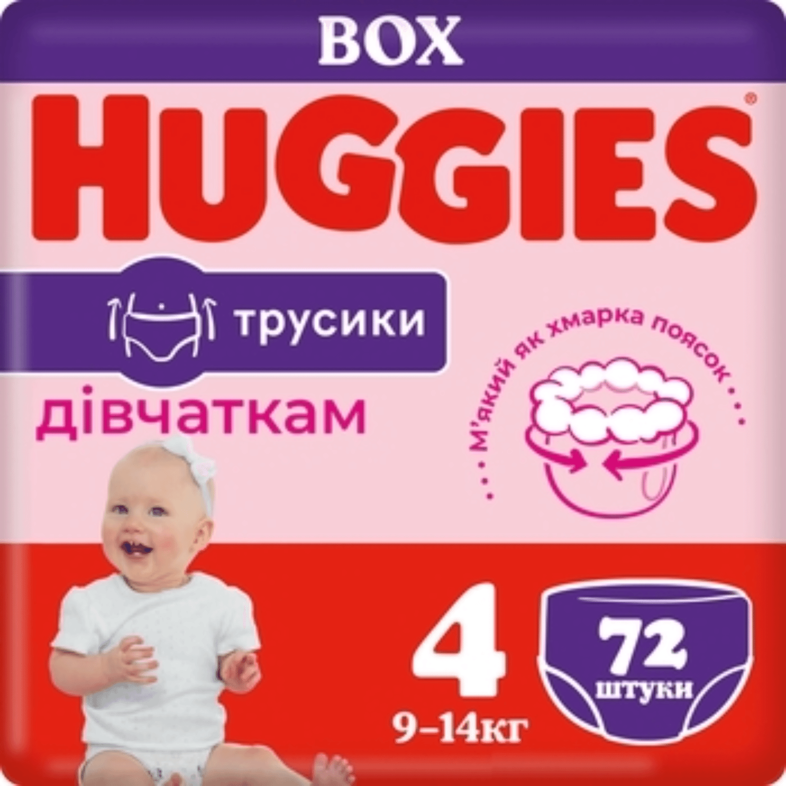 Підгузки-трусики для дівчаток Huggies Pants 4 (9-14 кг) - 1