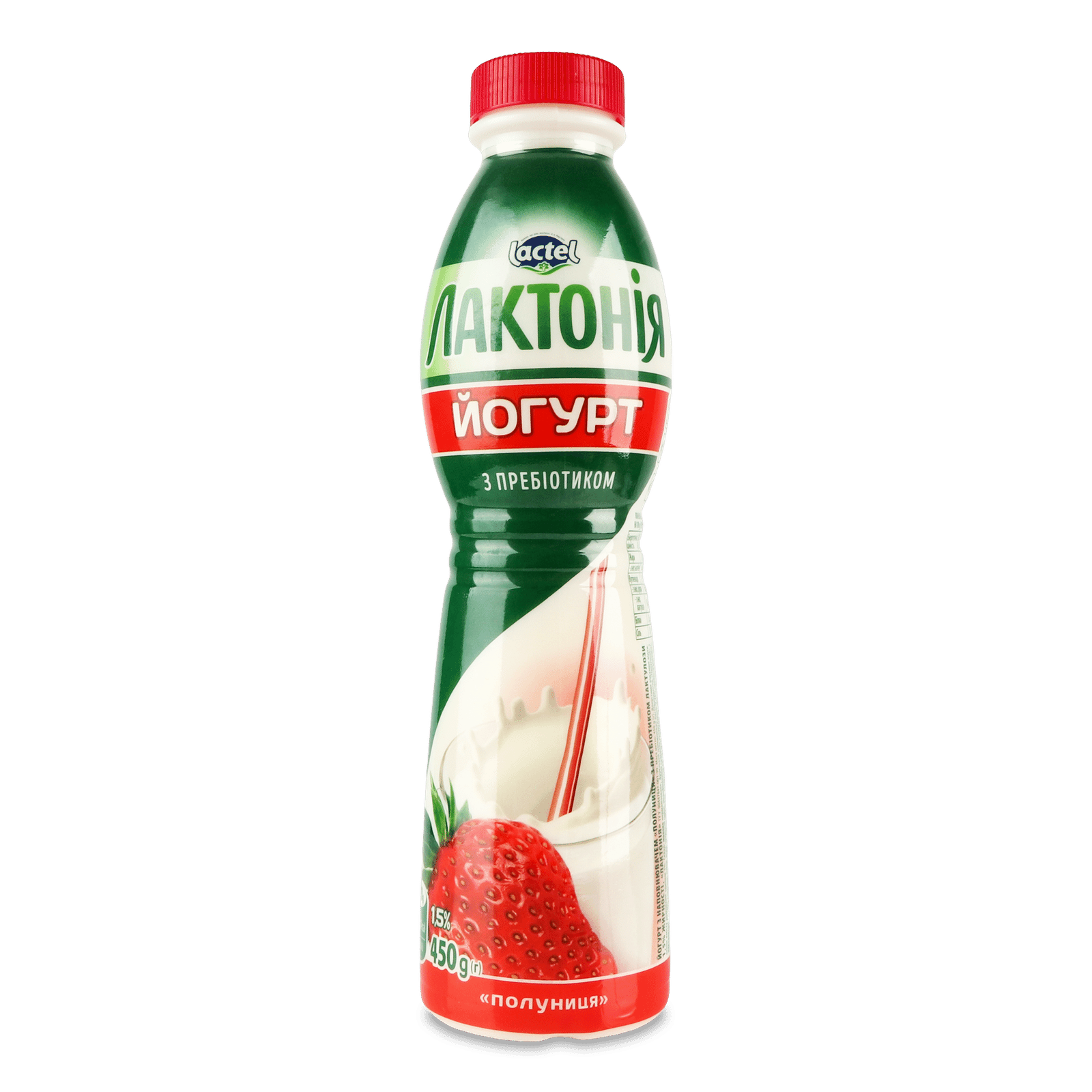 Йогурт Лактонія Полуниця з пребіотиком 1,5% - 1