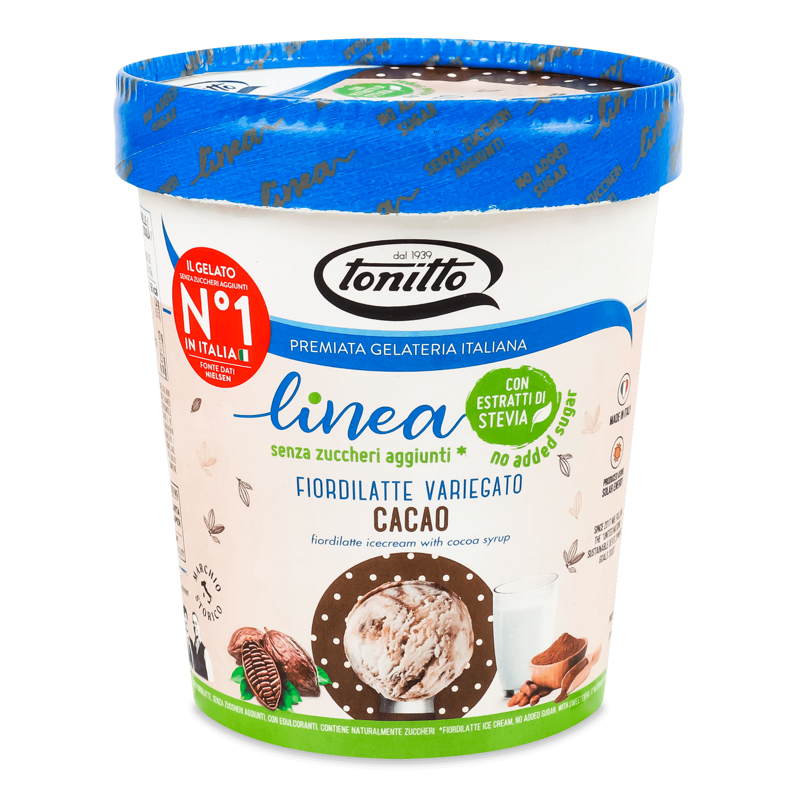 Морозиво Tonitto Fiordilatte без цукру з шоколадним сиропом - 1