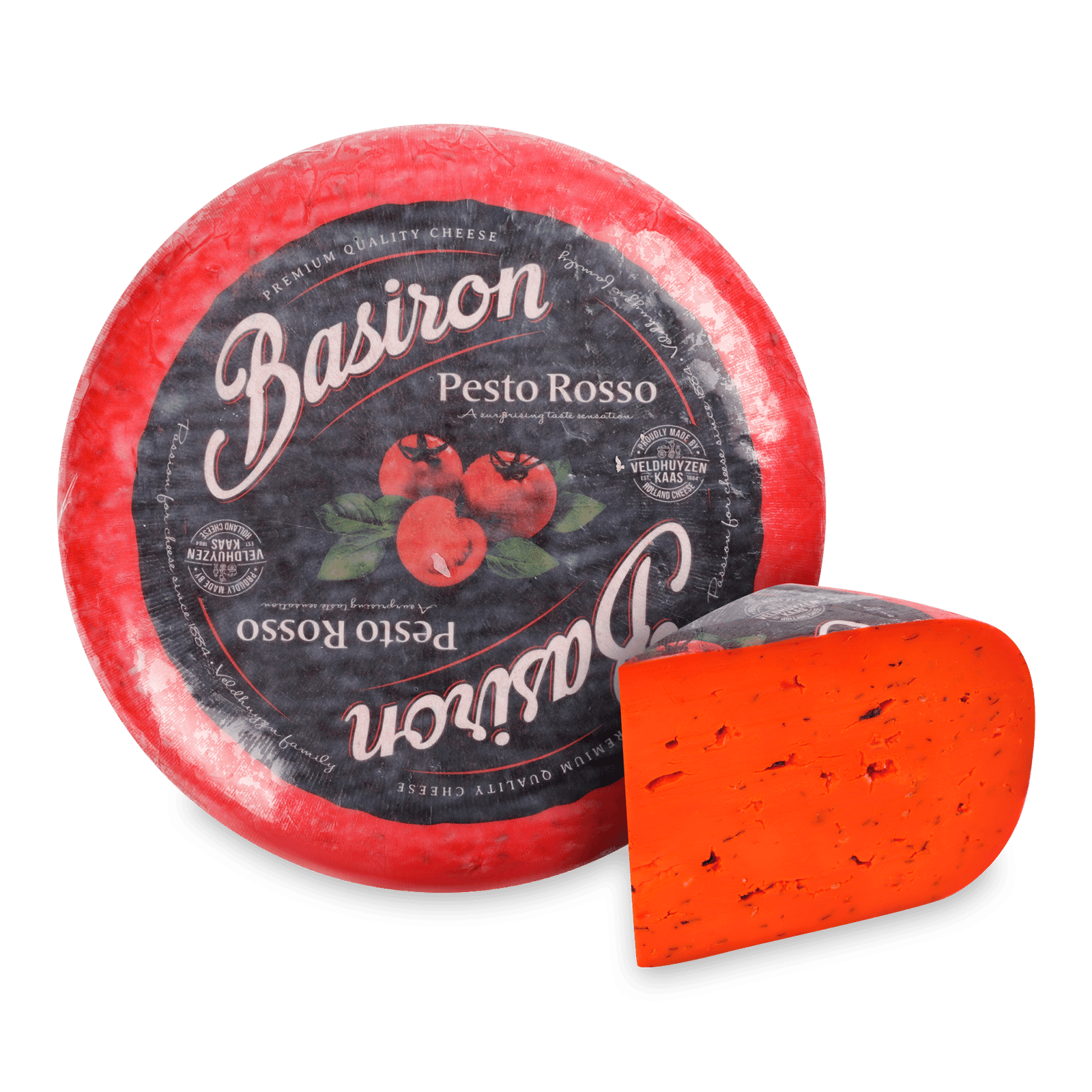 Сир Veldhuyzen Basiron Pesto Rosso з томатом та травами 50% - 1