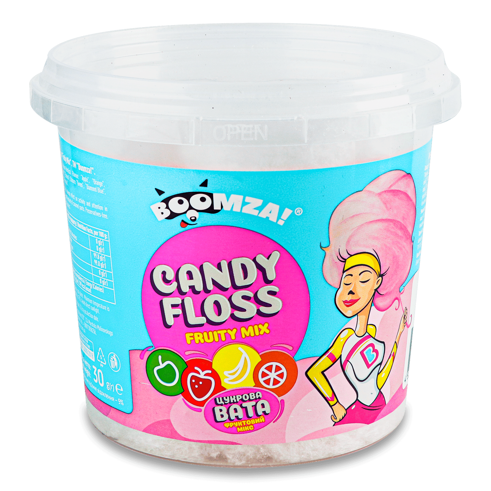 Вата цукрова Boomza! Candy Floss фруктовий мікс - 1