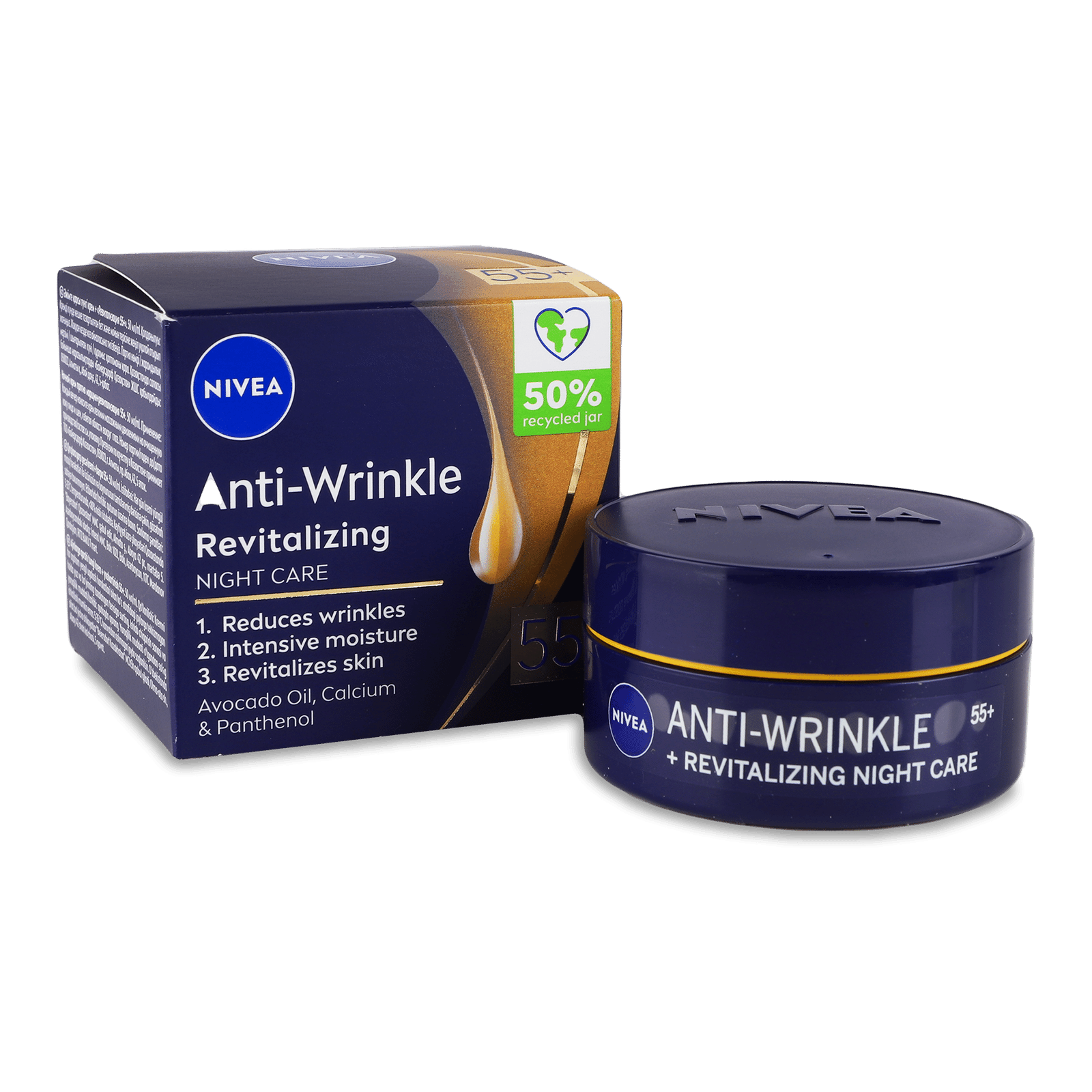 Крем для обличчя Nivea Anti-Wrinkle 55+ нічний - 1