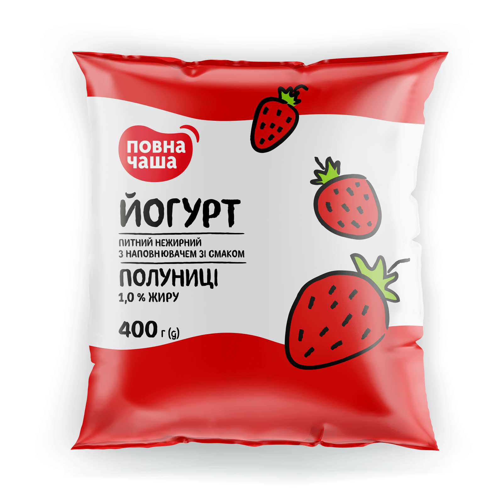 Йогурт з наповнювачем полуниця «Повна Чаша»® 1% - 1