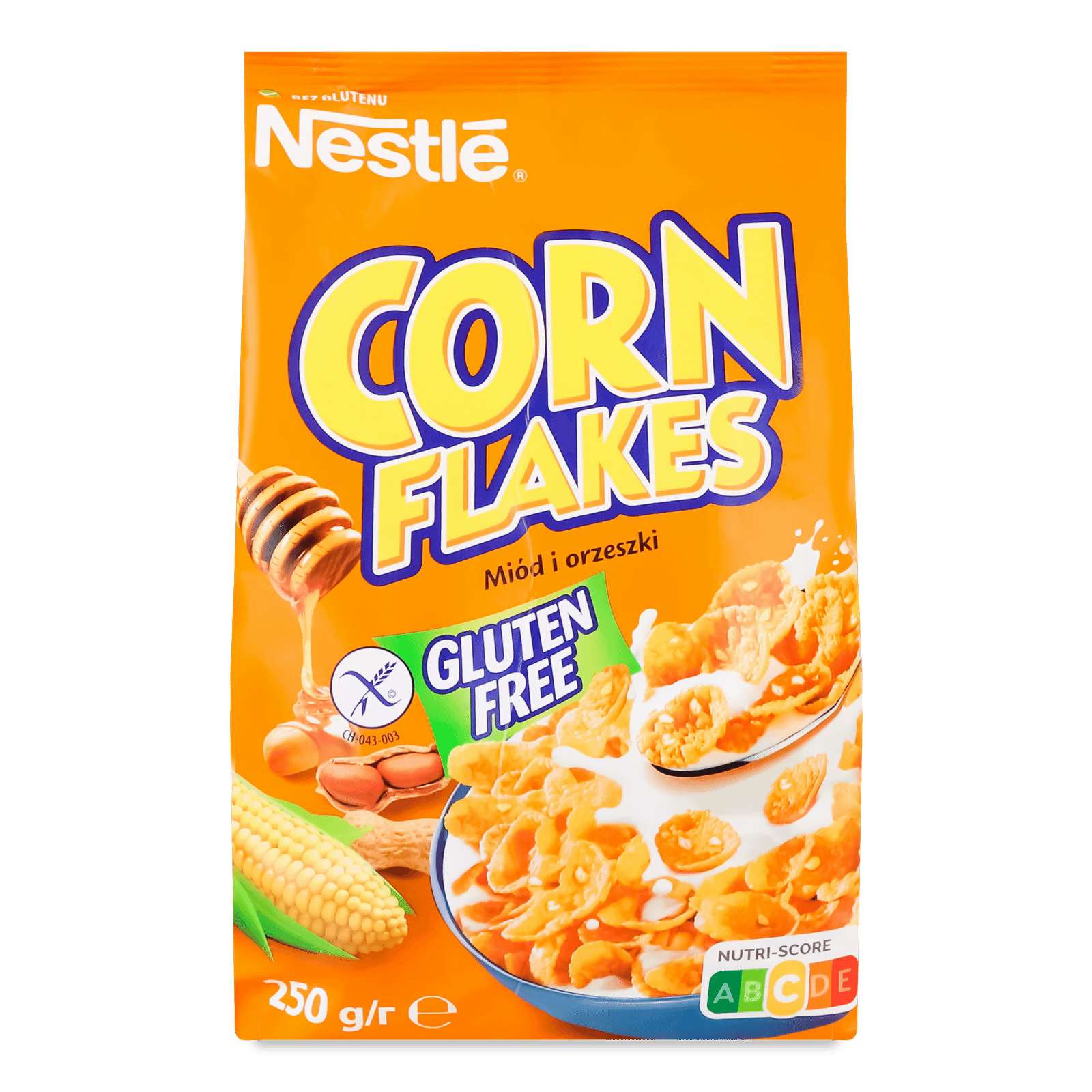 Сніданок готовий Nestle Corn Flakes мед-горіх - 1