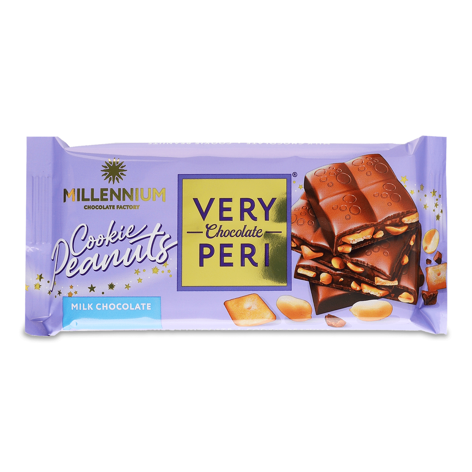 Шоколад молочний Millennium Very Peri з начинкою, печивом та арахісом - 1