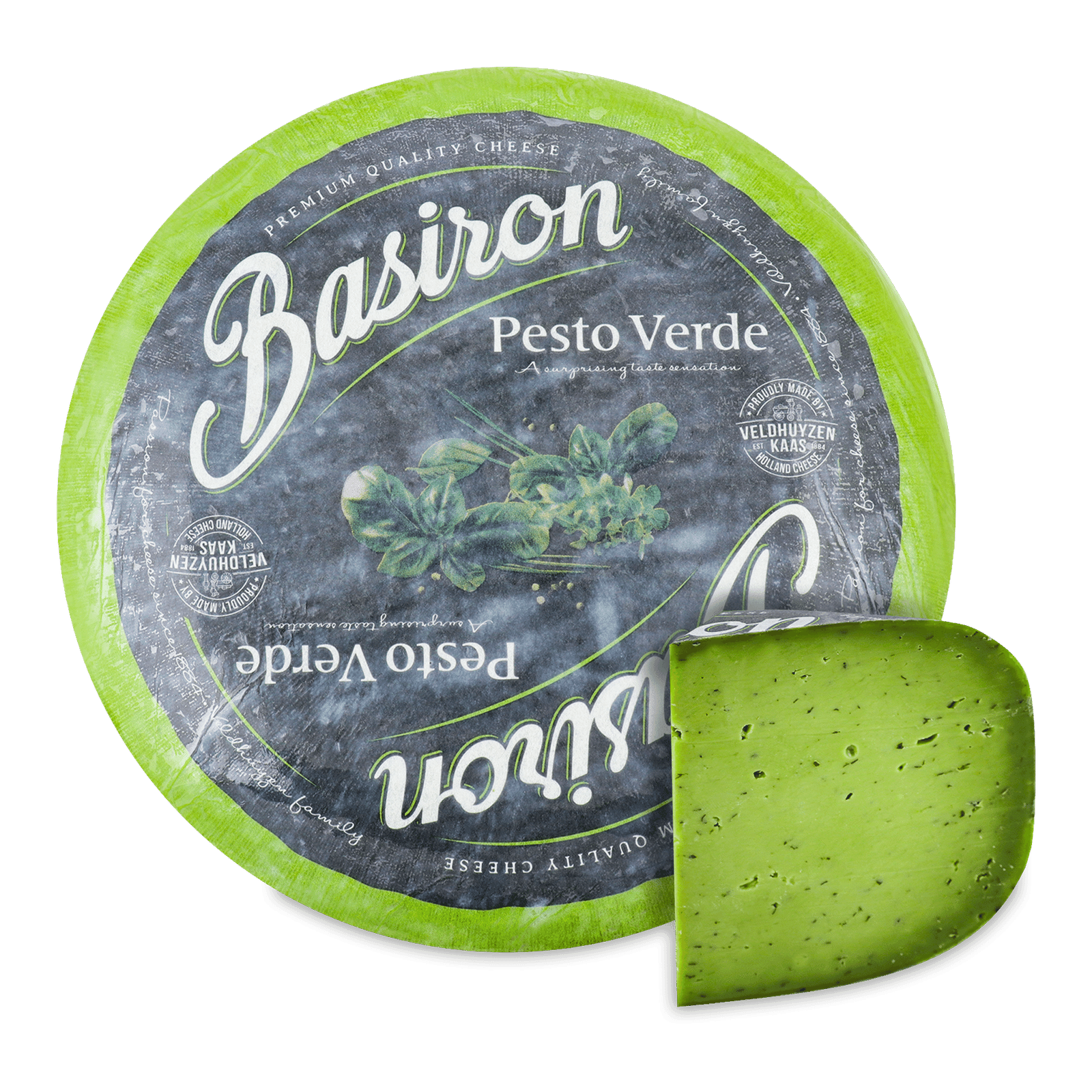 Сир Veldhuyzen Basiron Pesto Verde з базиліком та часником 50% - 1