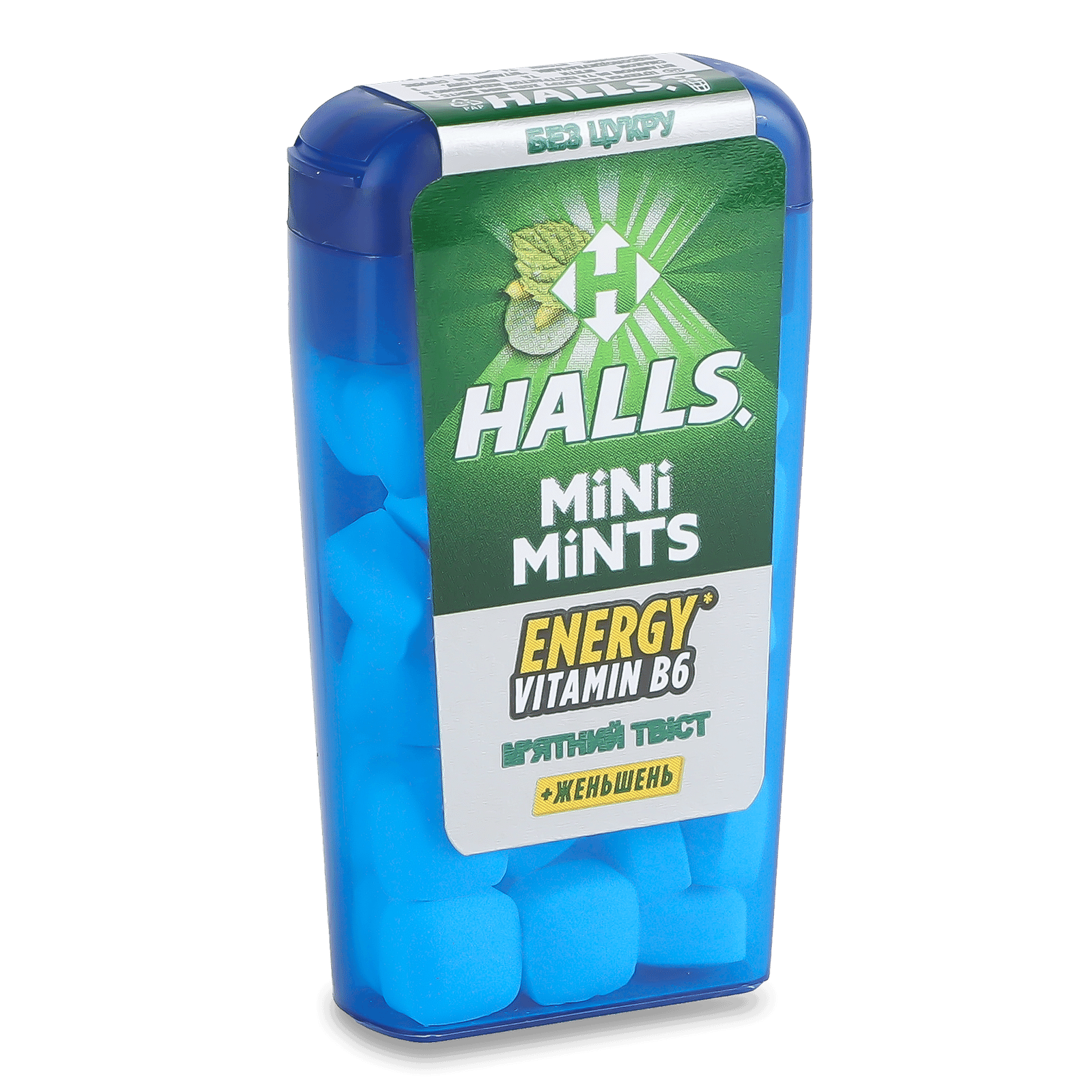 Льодяники Halls Mini Mints зі смаком м'яти та вітаміном В без цукру - 1