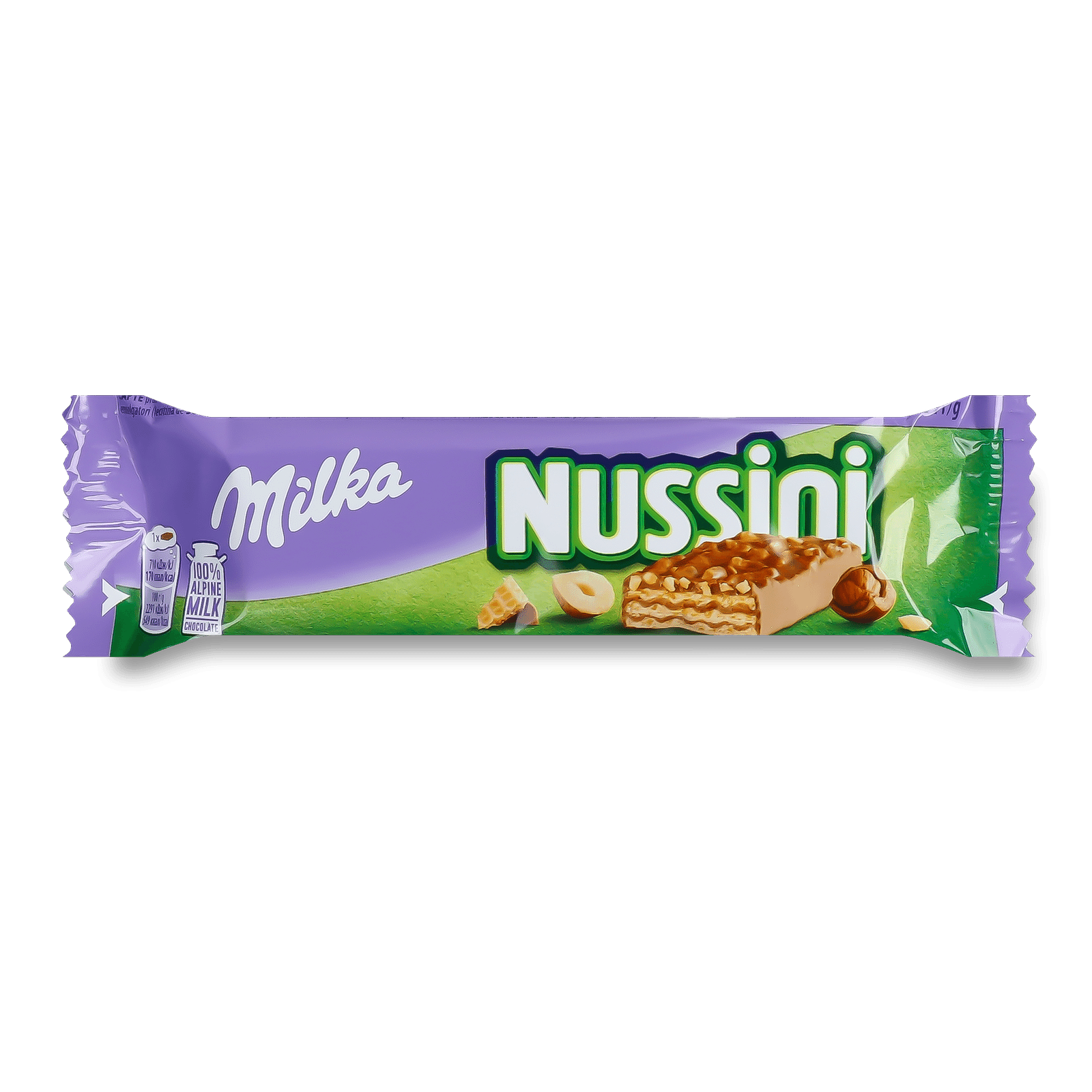 Вафлі Milka Nussini з фундуком і какао в молочному шоколаді - 1