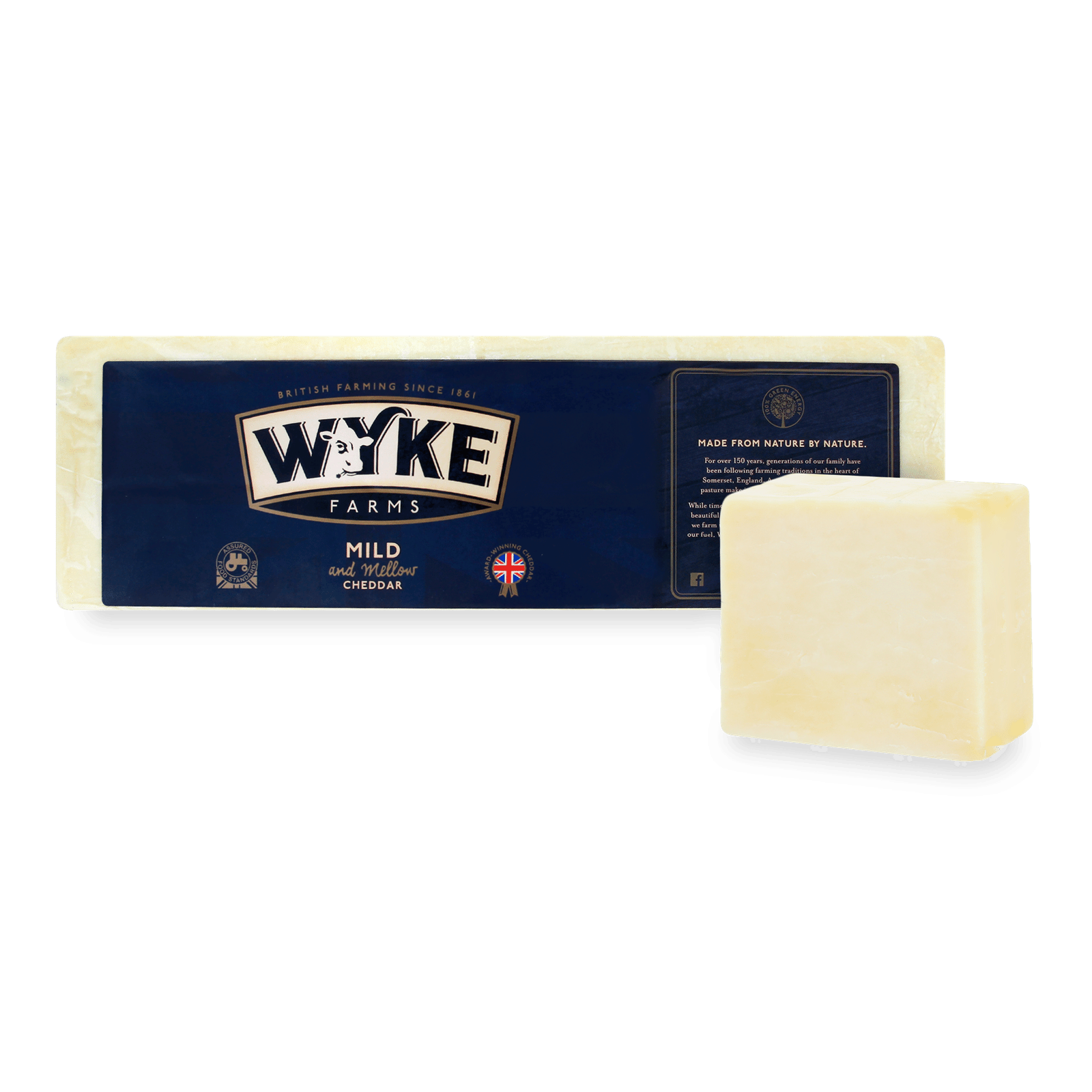 Сир Wyke Farms «Чеддер» білий м'який 51% з коров'ячого молока - 1