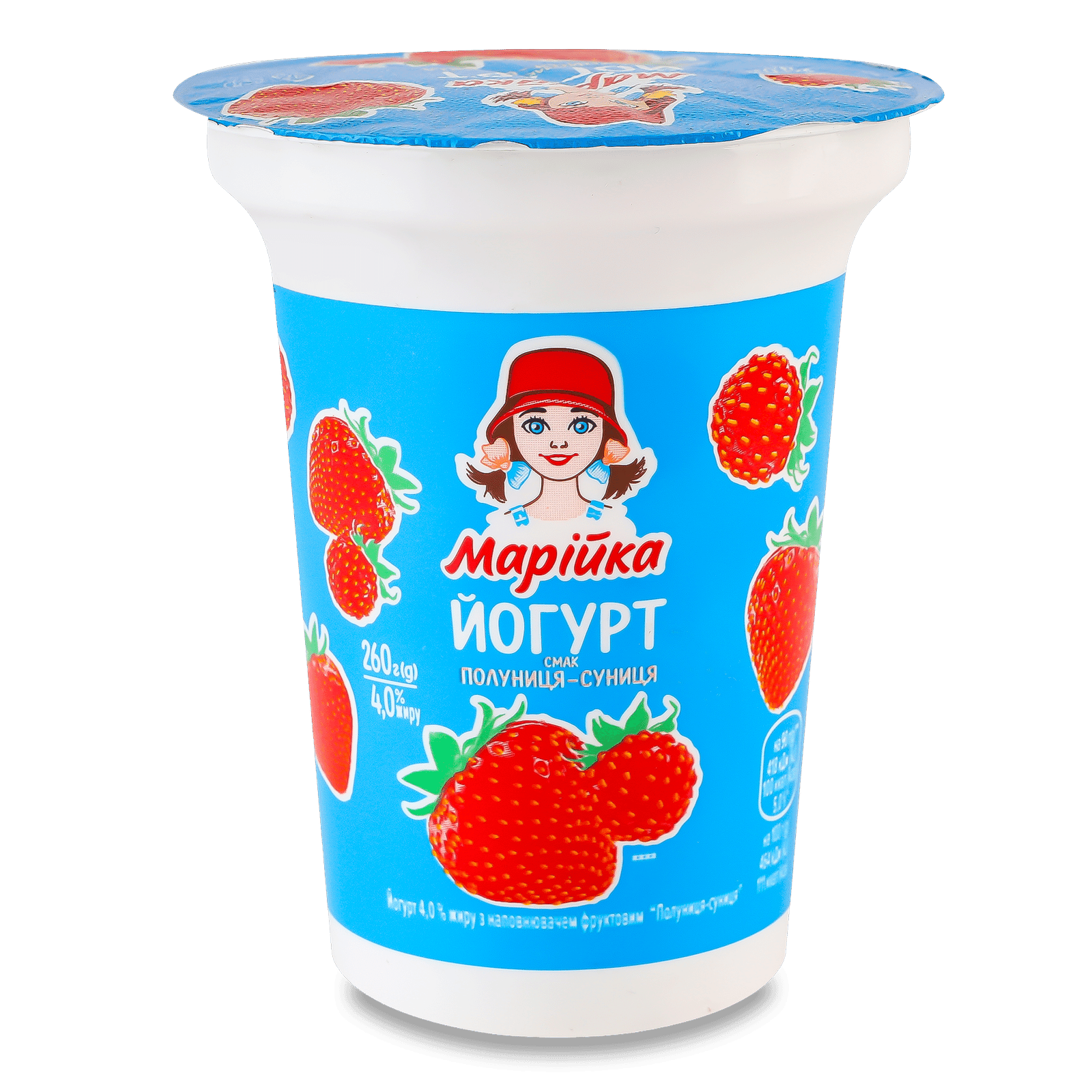 Йогурт Марійка полуниця суниця 4% стакан - 1