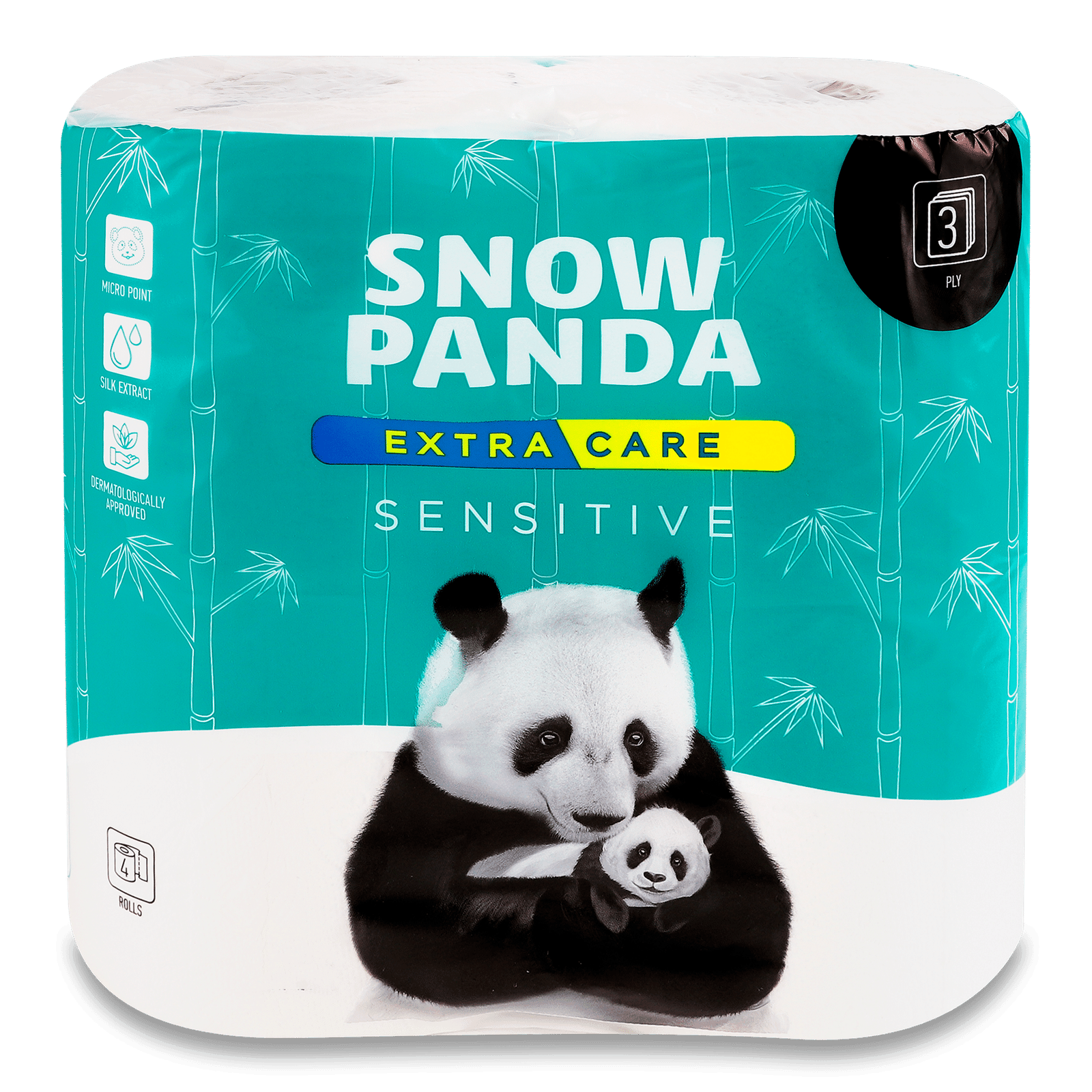 Папір туалетний «Сніжна панда» Extra Care Sensitive - 1